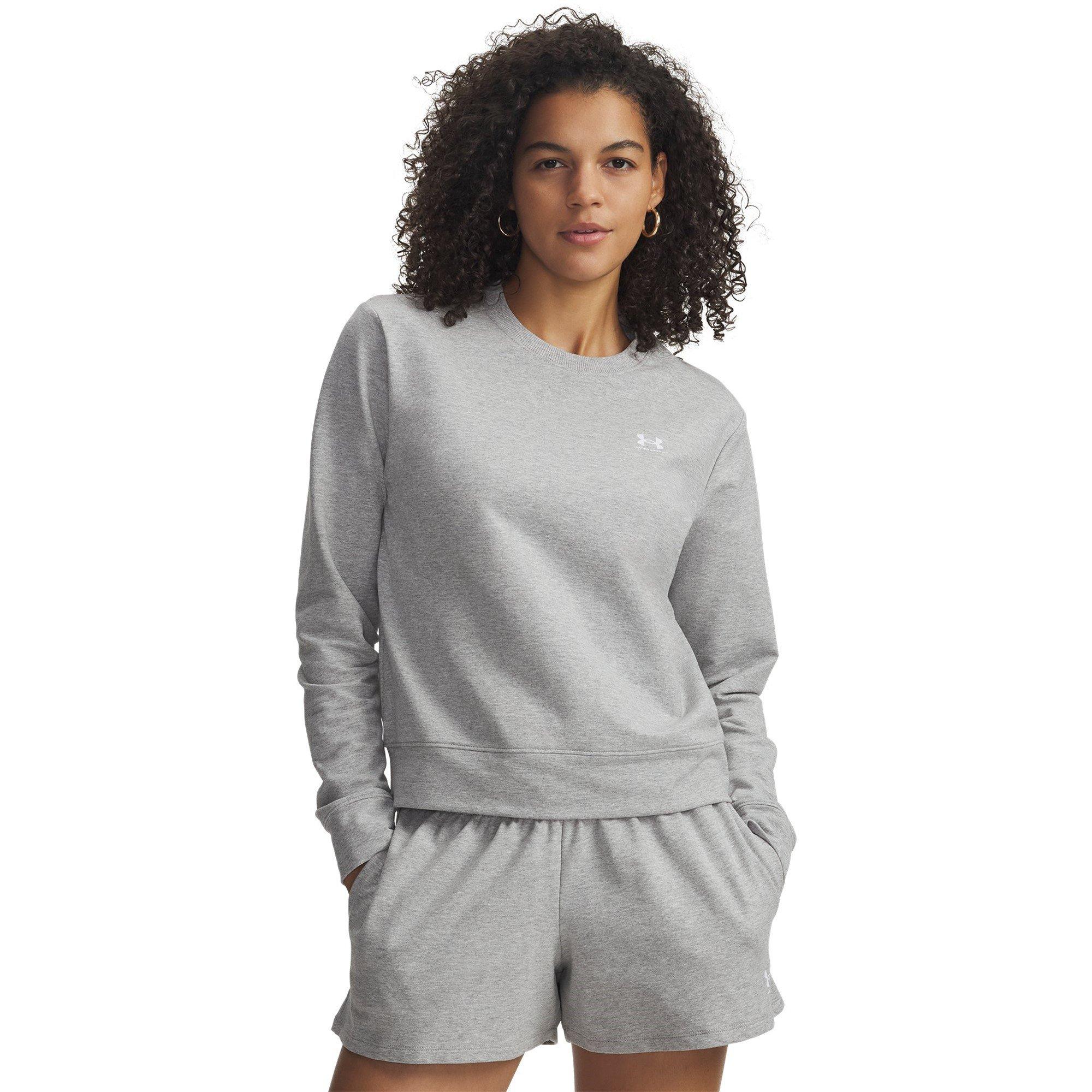 Mod Gray/White - Under Armour - Womens Sport Terry Performance Tracksuit Top - 1