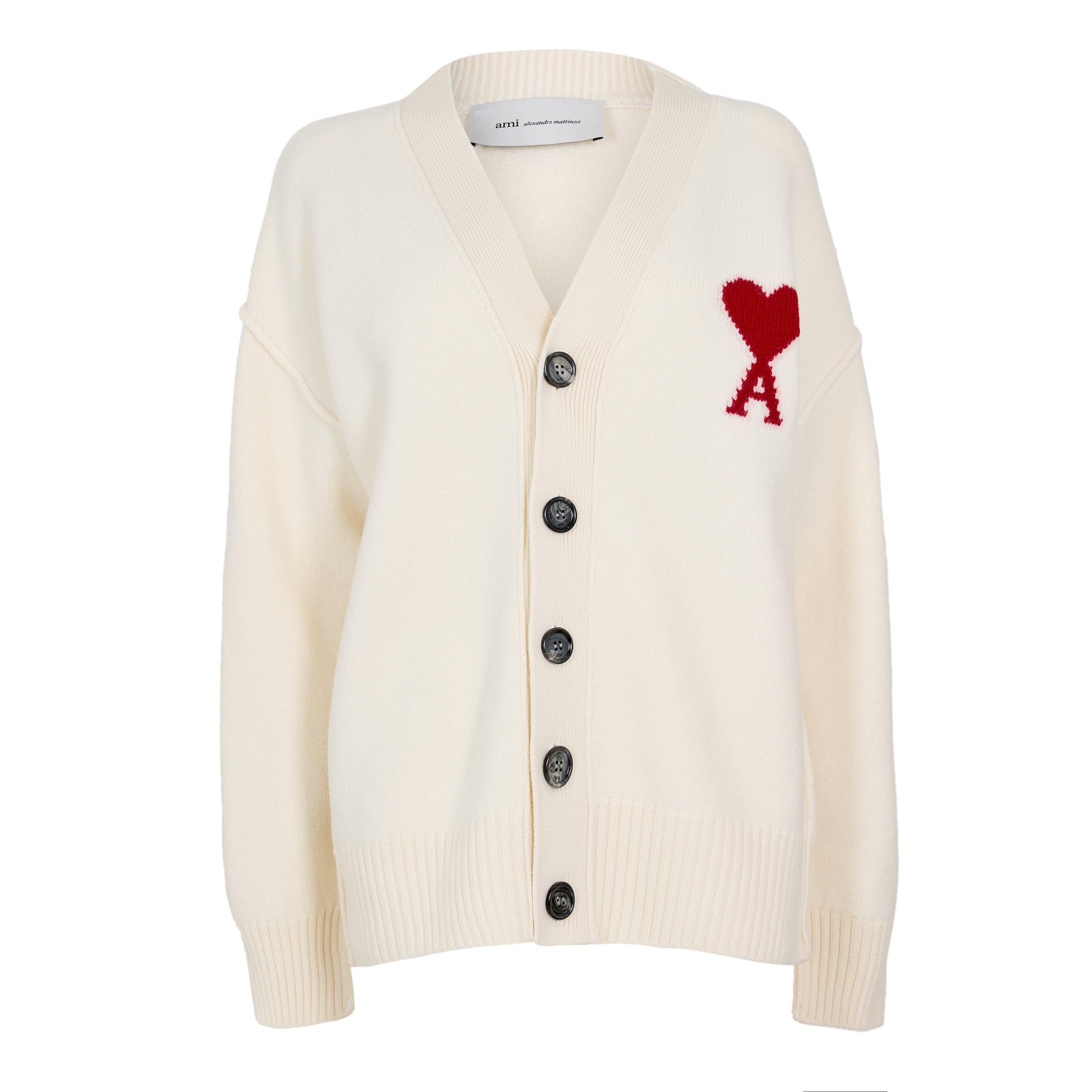 Ecru/Rouge - Ami Paris - Women's Cardigan - 1