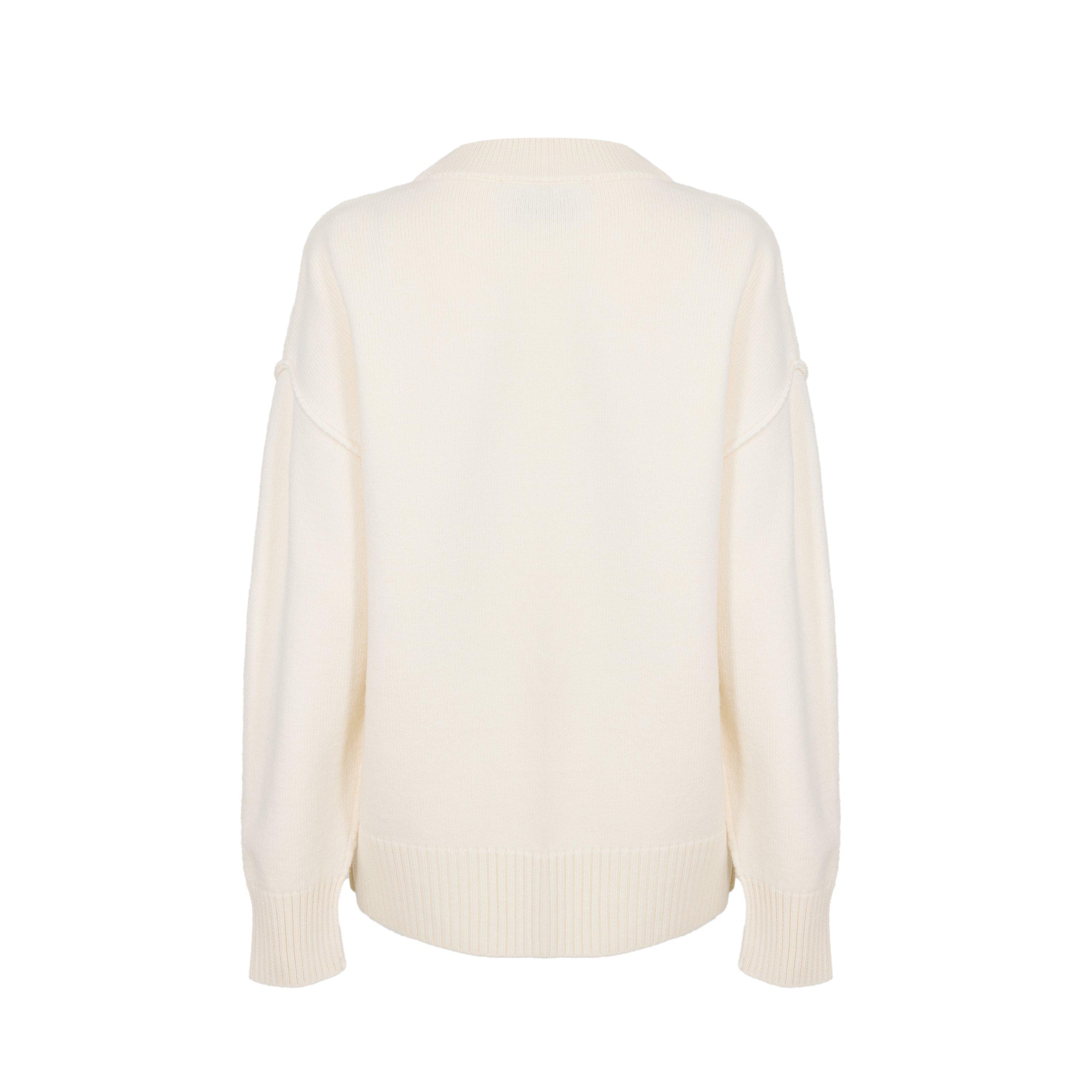 Ecru/Rouge - Ami Paris - Women's Cardigan - 2