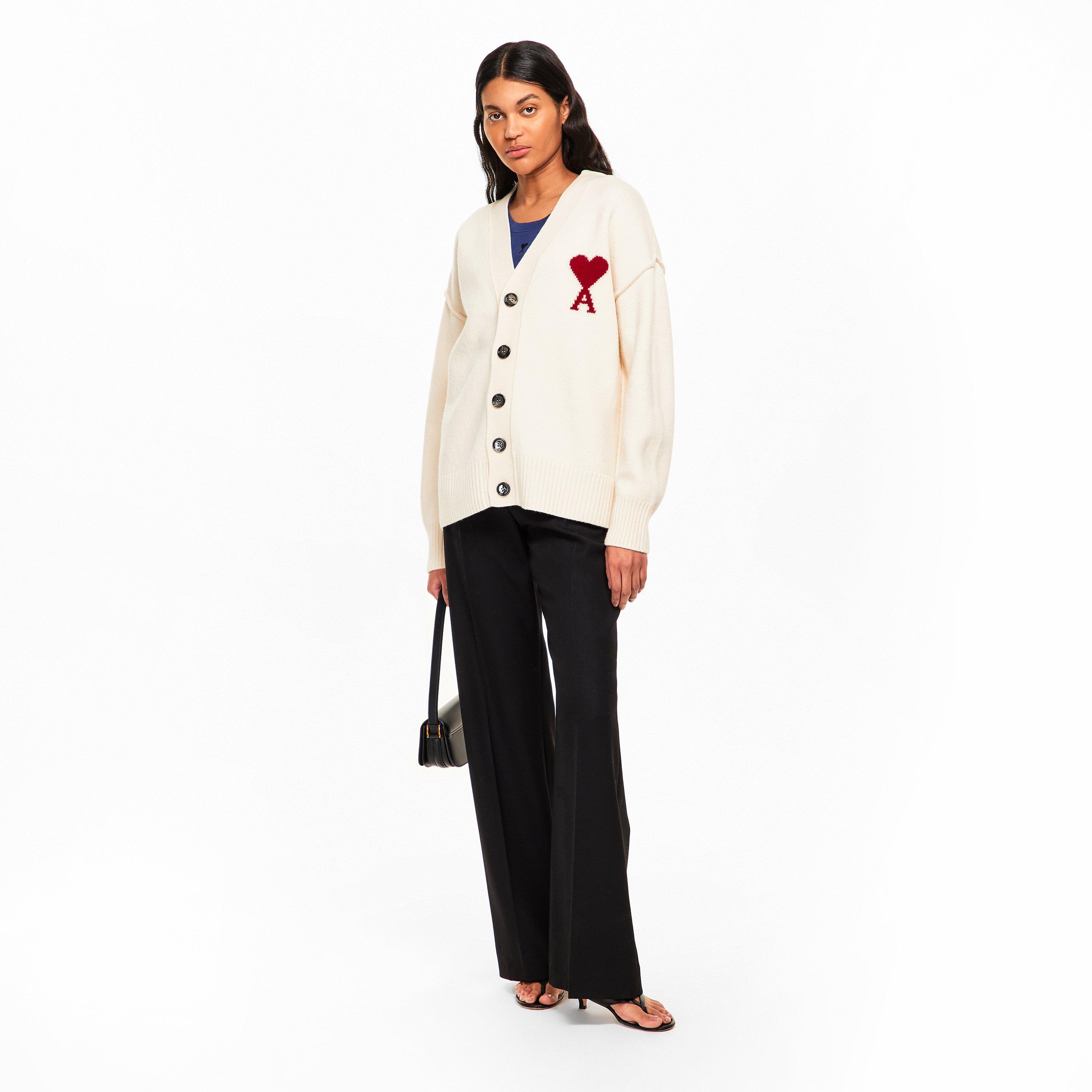 Ecru/Rouge - Ami Paris - Women's Cardigan - 6