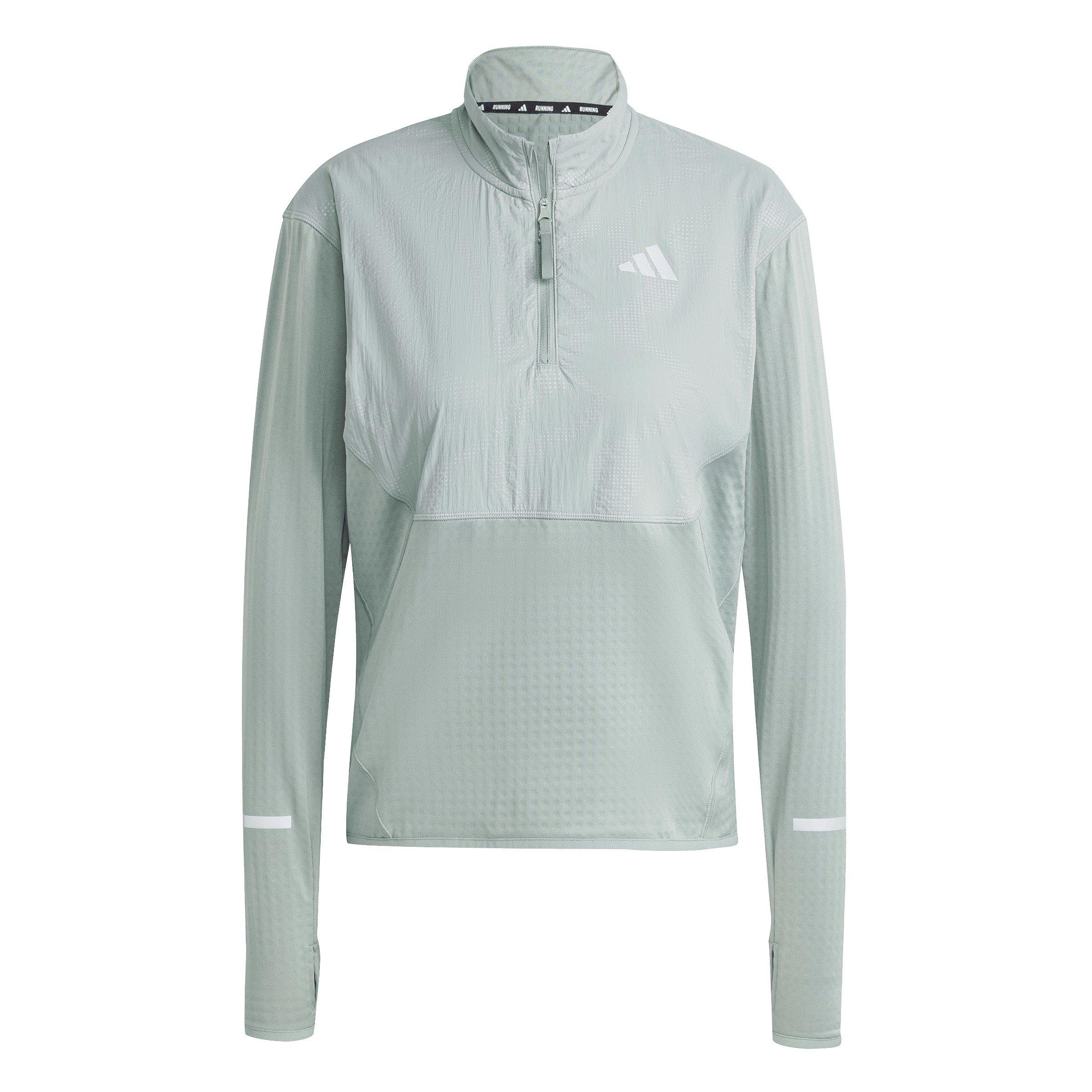 Adidas Women's Ultimate High Visibility Half Zip Performance Tracksuit Top - Silver Green - 10 (S)