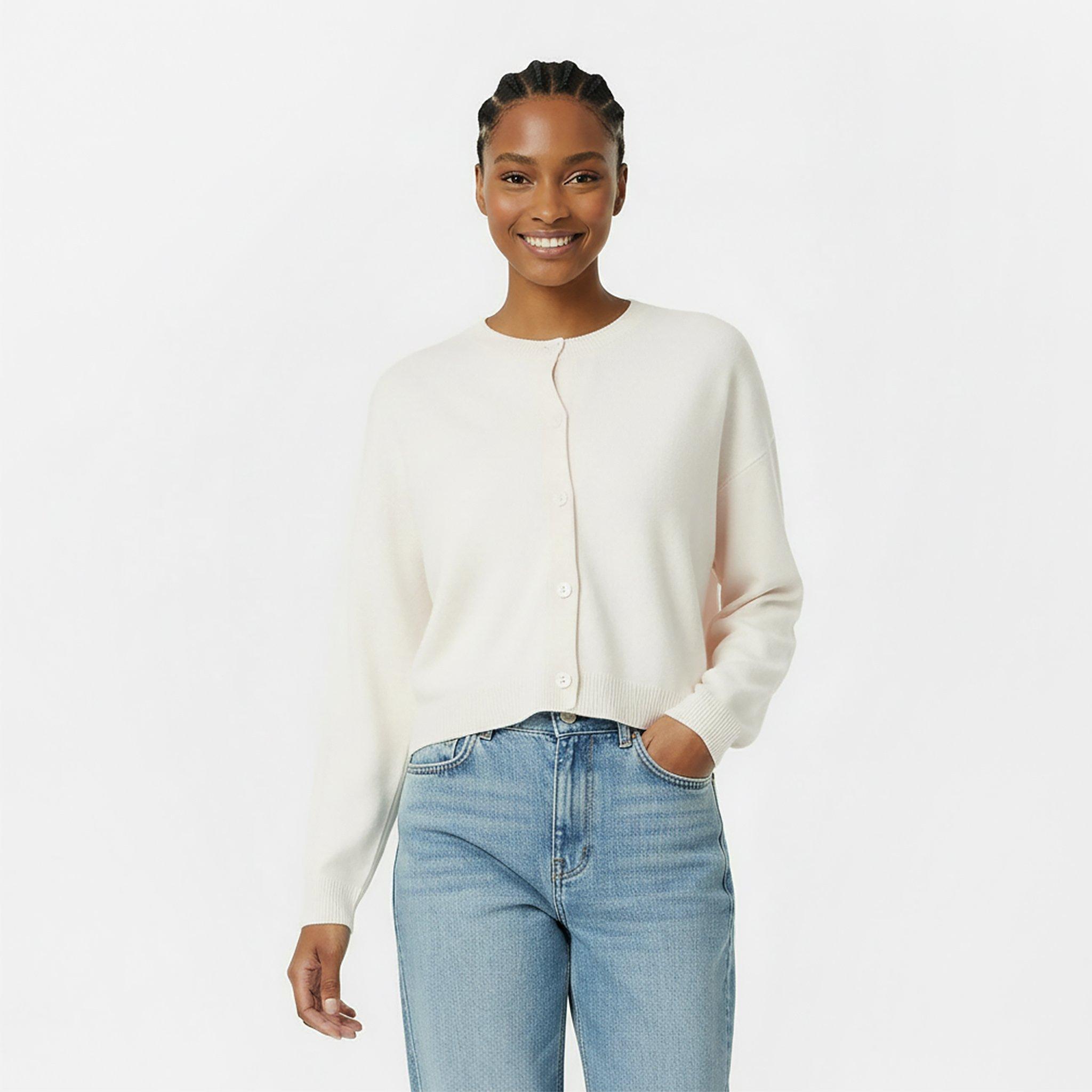 Vintage White - Jack Wills - Women's WideRib Cardigan - 3