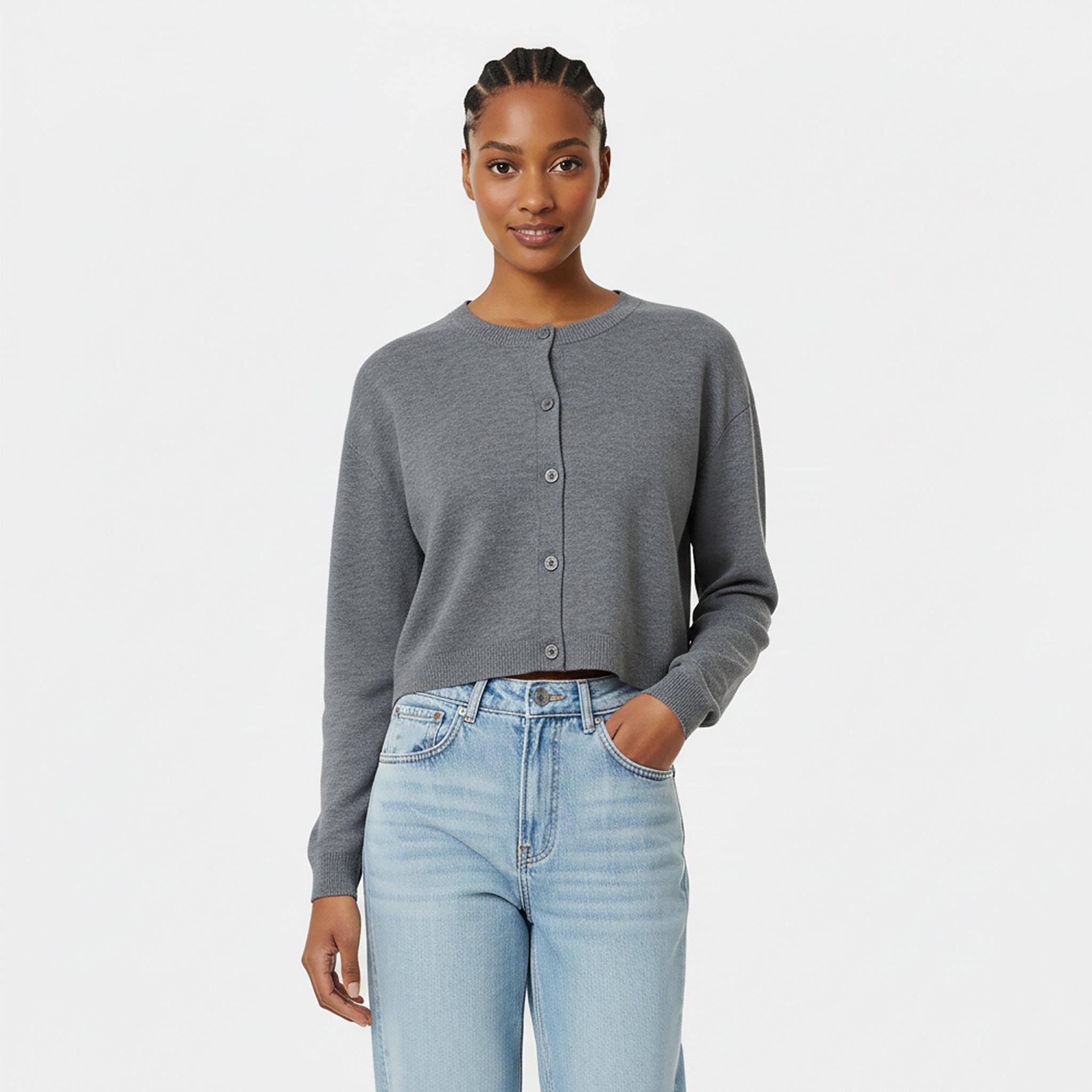 Charcoal - Jack Wills - Women's WideRib Cardigan - 3