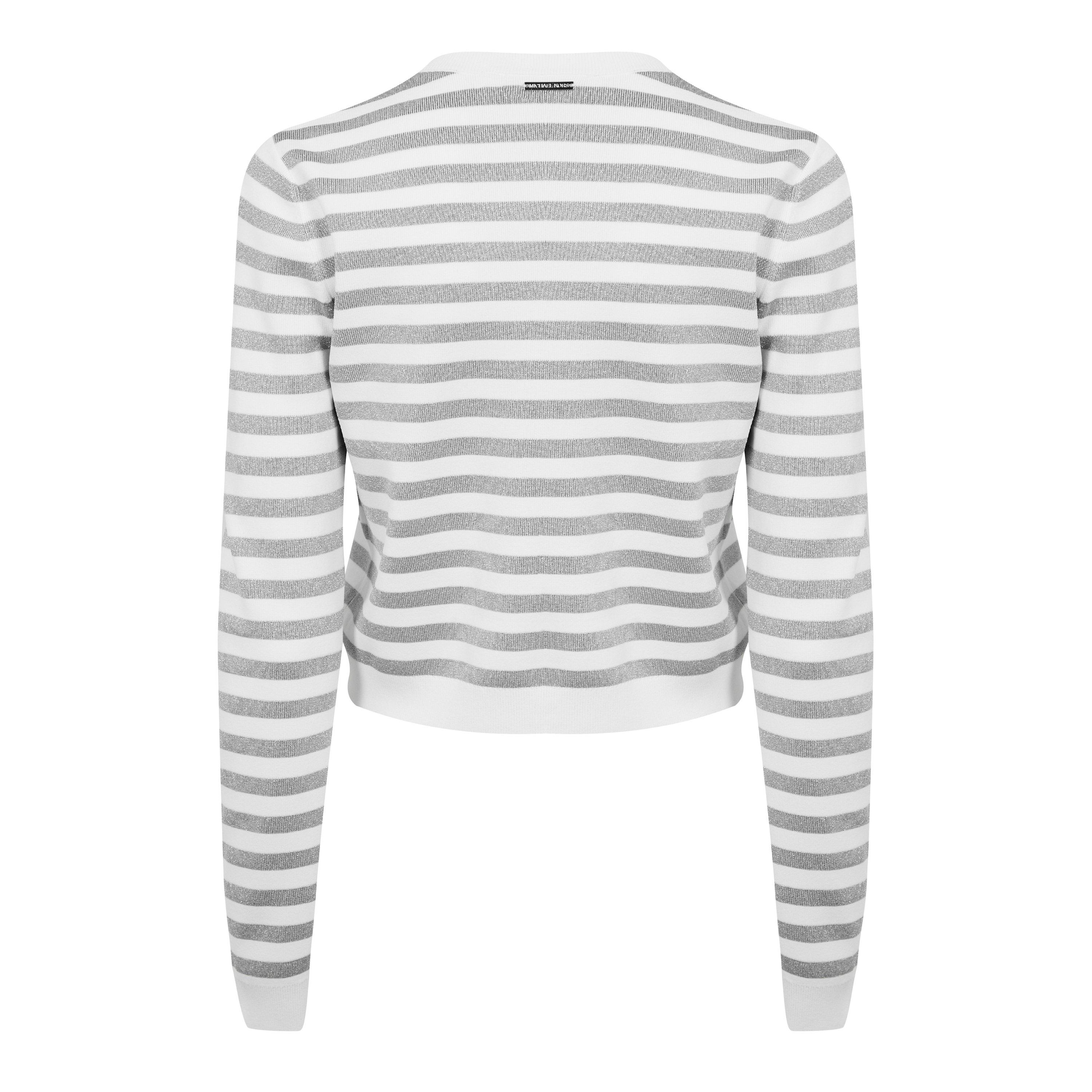 WHITE/SILVER - MICHAEL Michael Kors - Women's Zebra Cardigan - 6