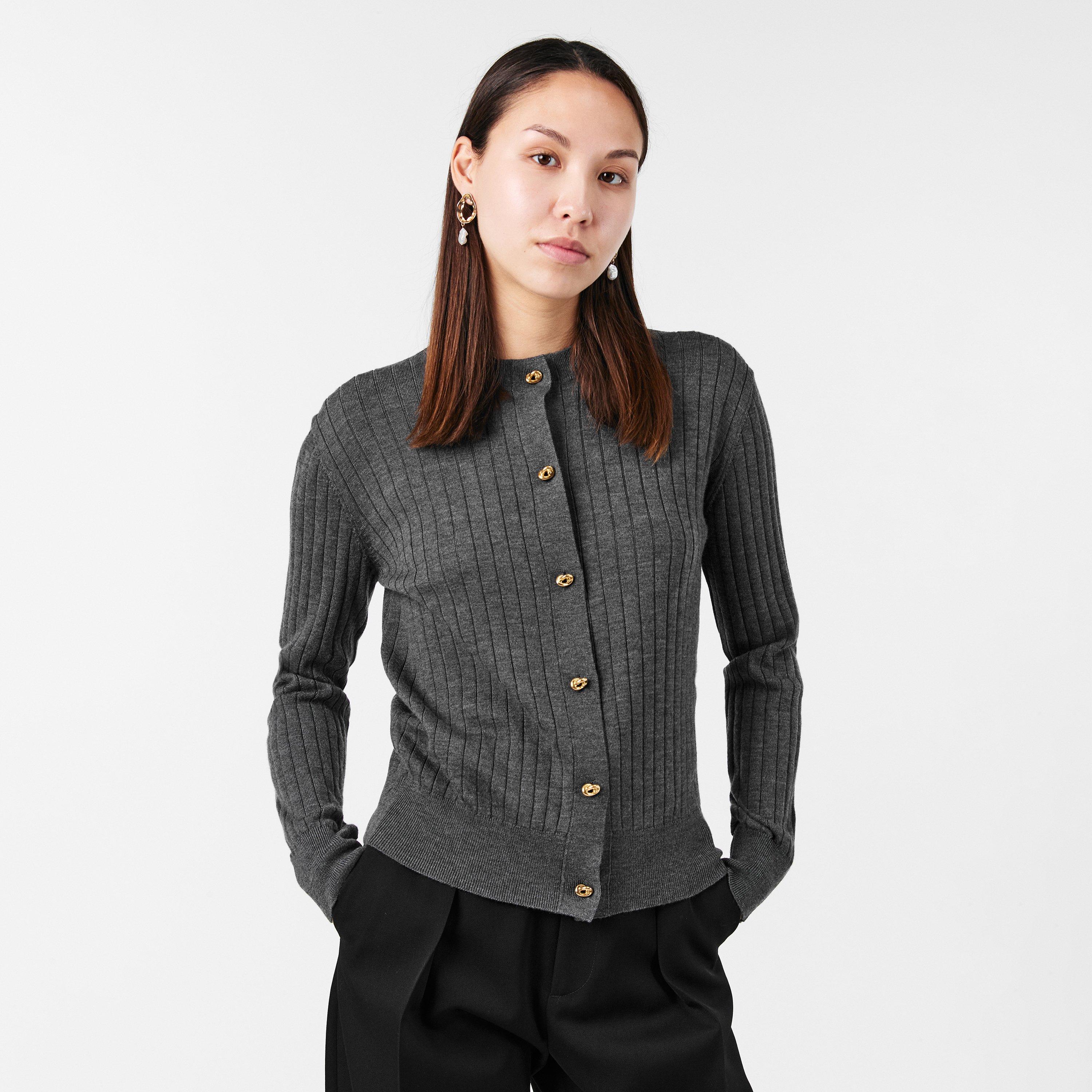 Anthracite - Bottega Veneta - Knitted Wool Cardigan - 3