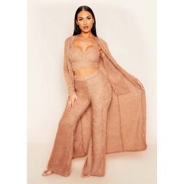 Missy Empire Fluffy Knit Pocket Front Maxi Cardigan