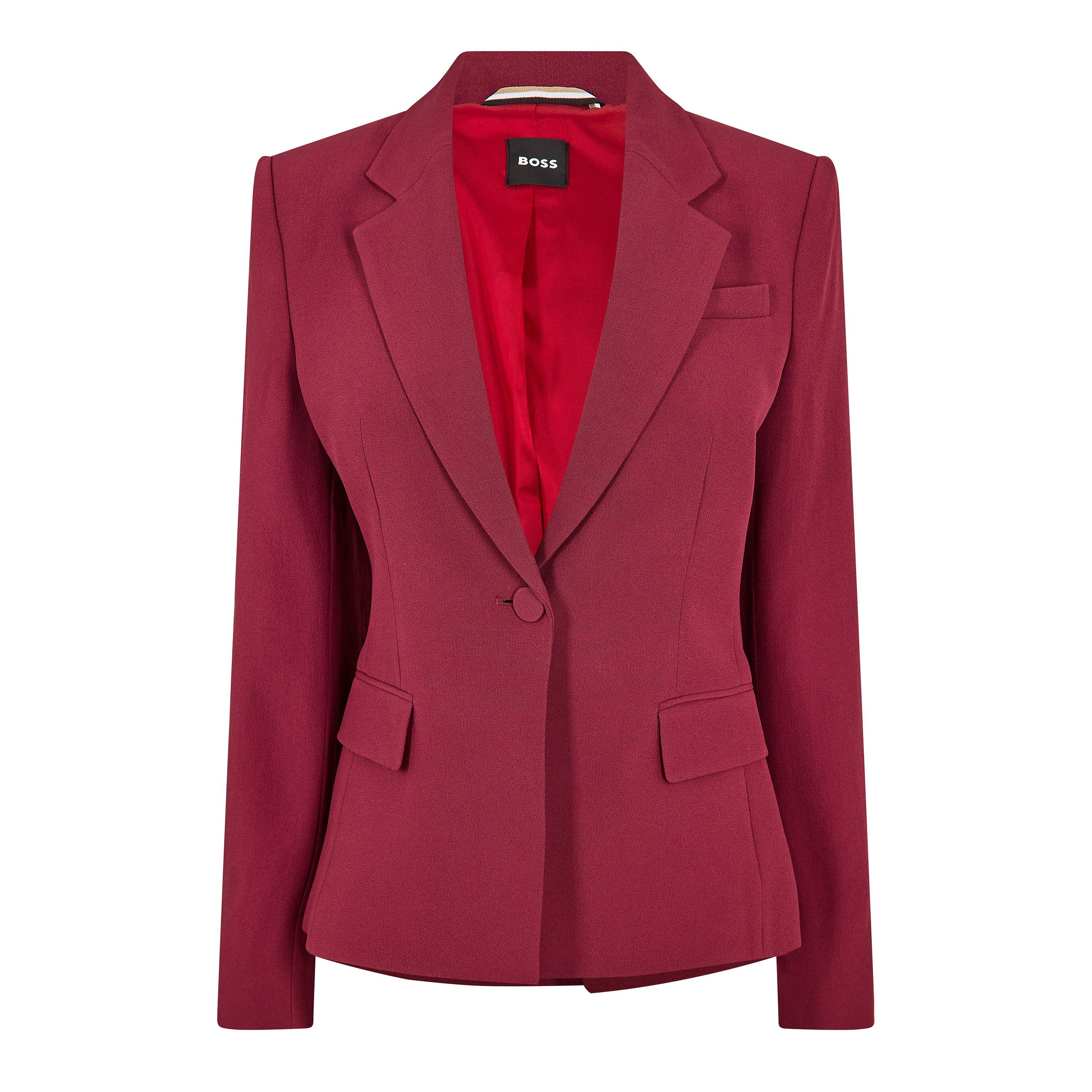 Boss Women's Janerani1 Formal Jacket - Dark Red - Size 10 (M)