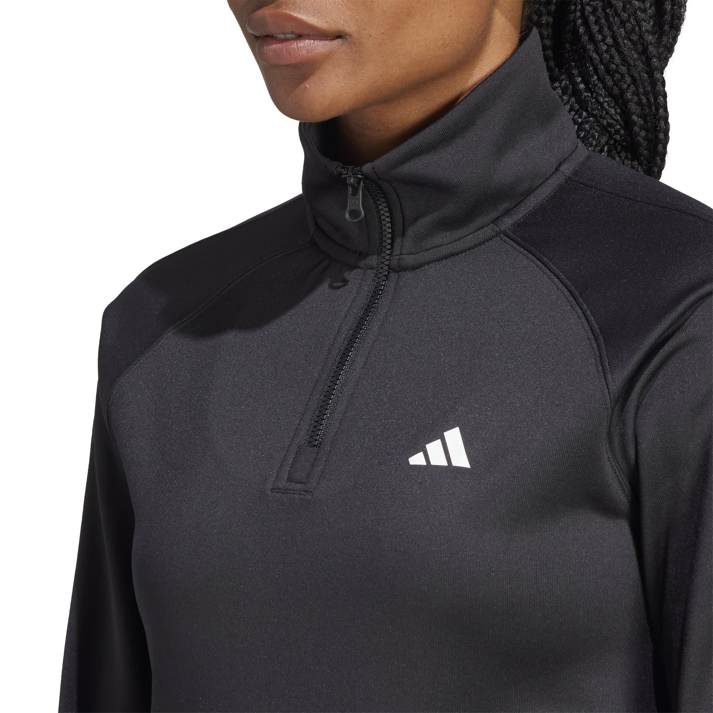 Schwarz - adidas - Quarter Zip Tracksuit Top Womens - 5