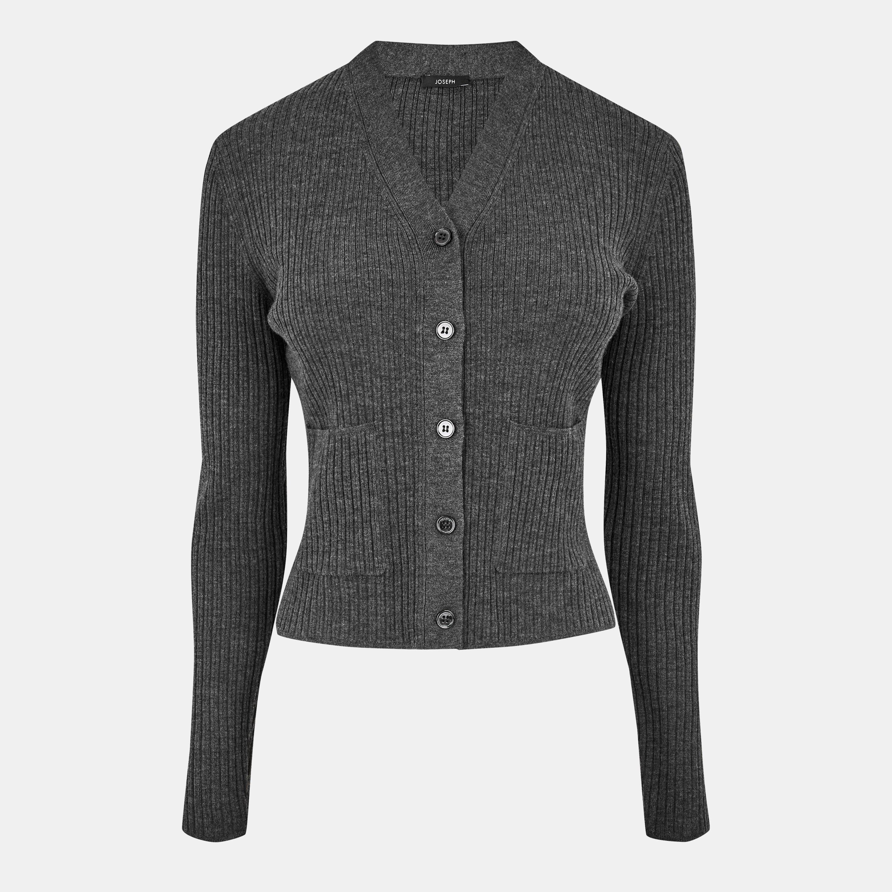Smoke - Joseph - Women's Wool Long Sleeve Cardigan - 1