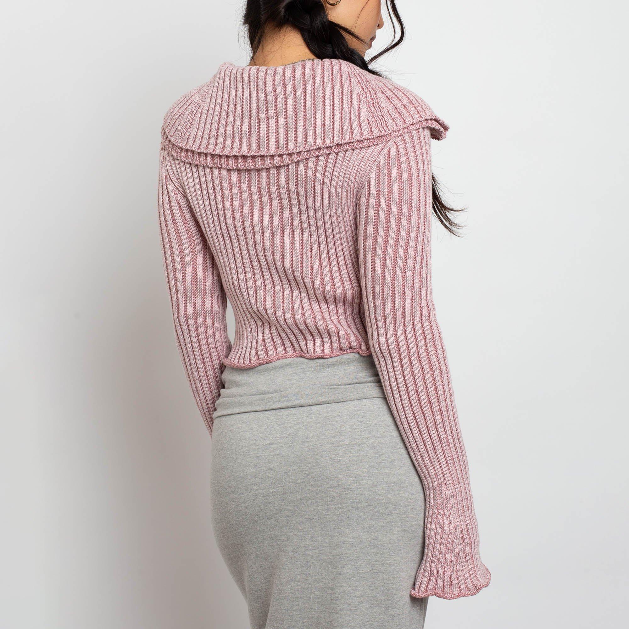 PINK MULTI - Daisy Street - Womens Pleated Rib Collar Cardigan - 2