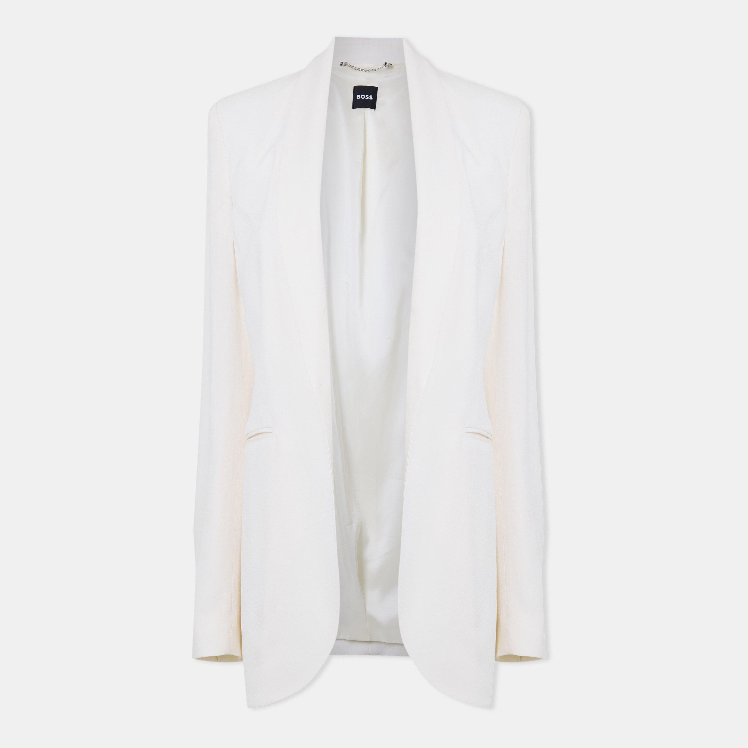 Boss Women's Jirea Tailored Formal Jacket - Open White - 14 (XL)