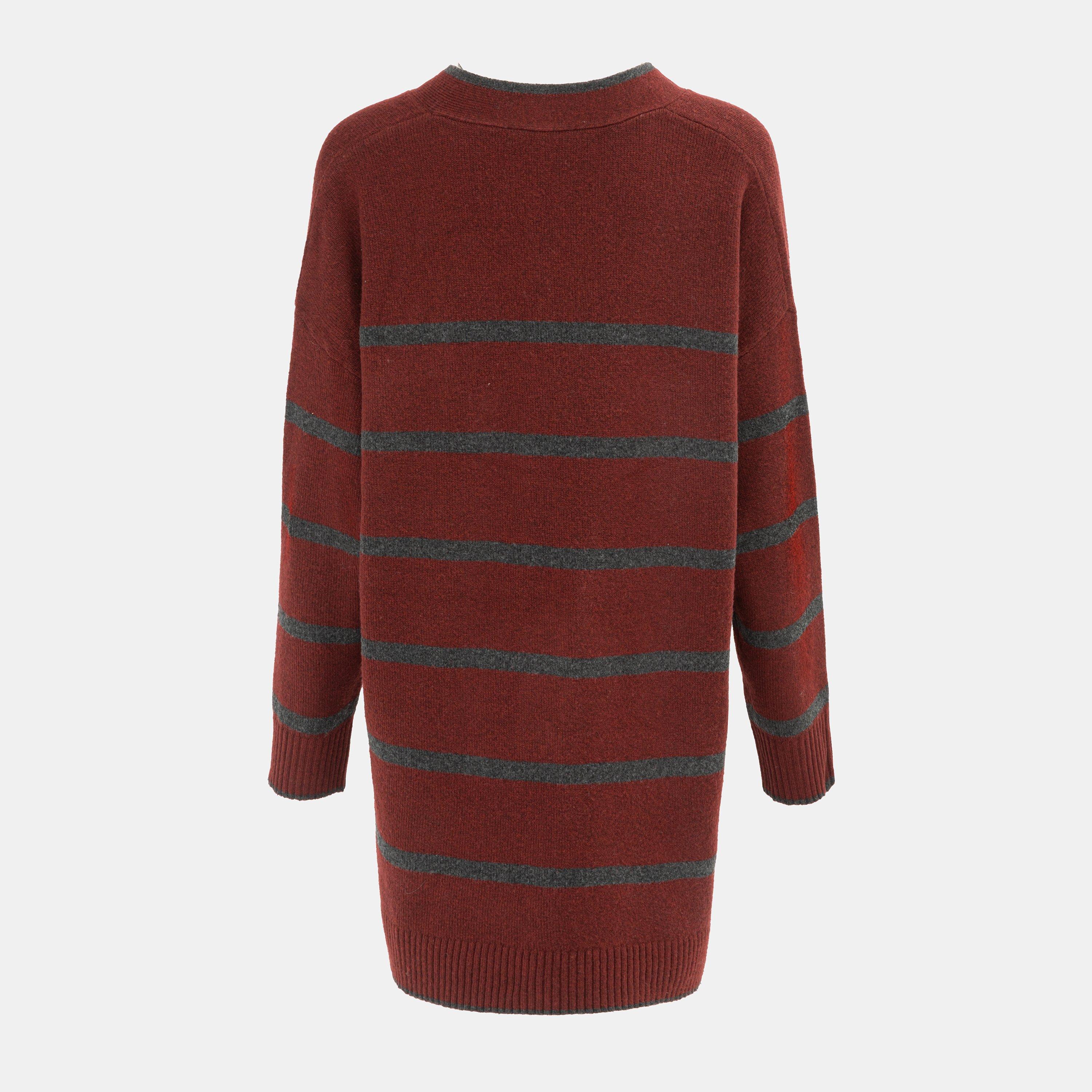 Red - Miso - Knit V neck Button Cardigan Women - 2