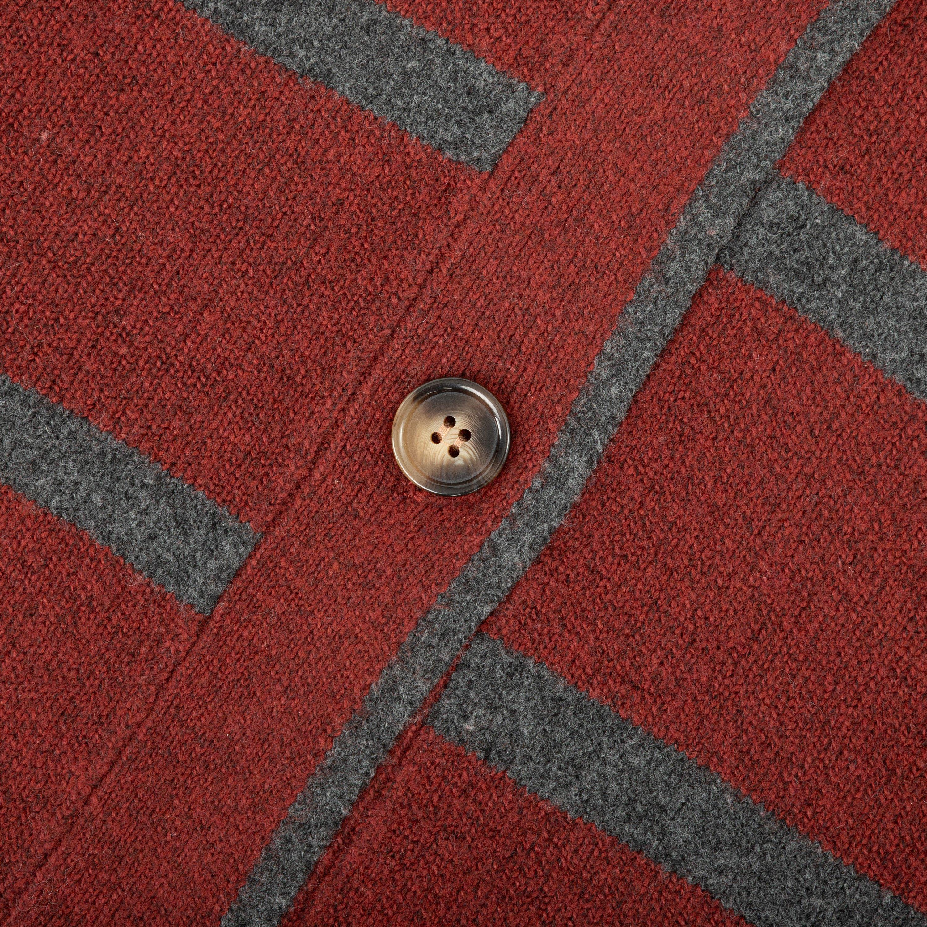 Red - Miso - Knit V neck Button Cardigan Women - 4