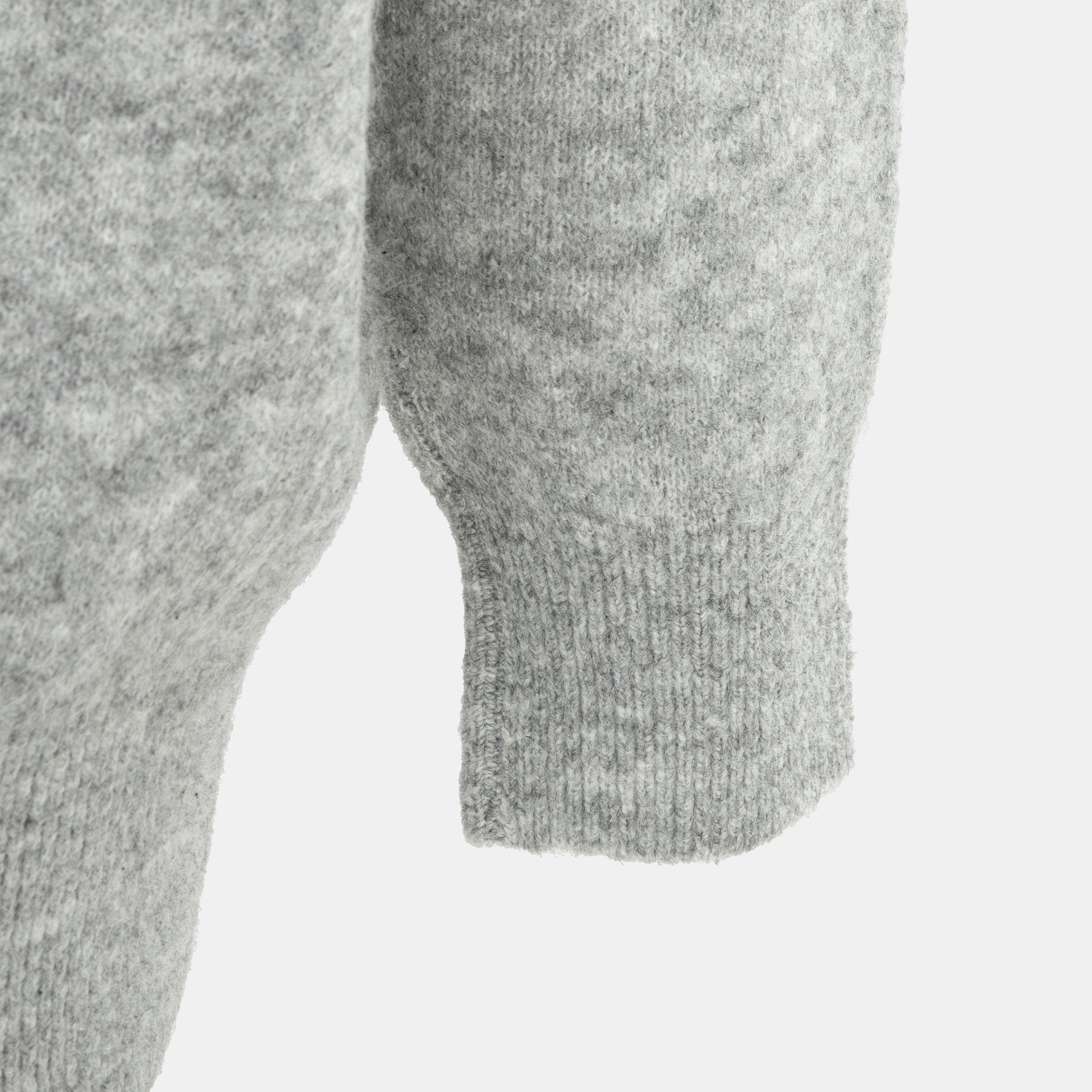 Grey - Miso - Knit V neck Button Cardigan Women - 5