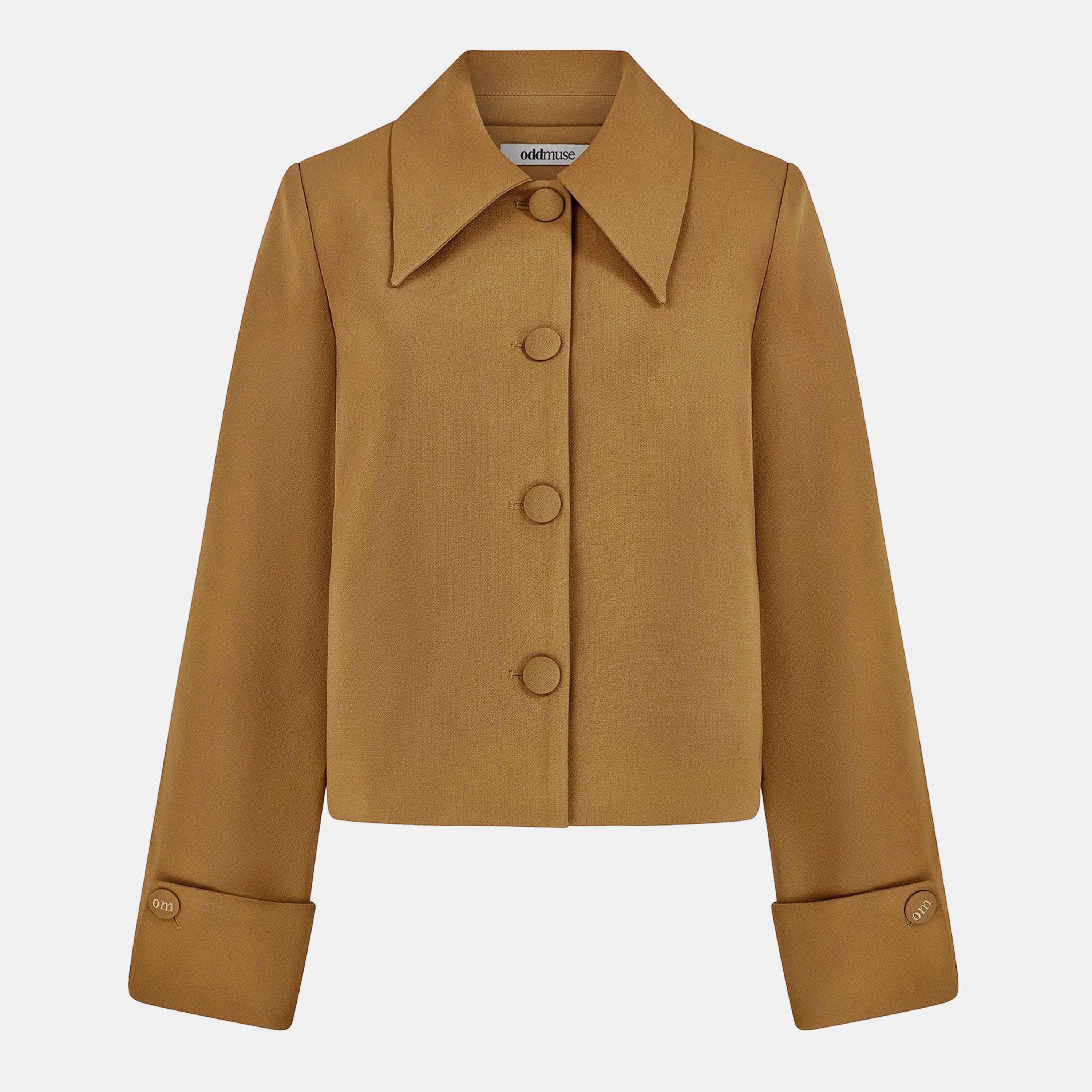 Olive - Odd Muse - Women's Ultimate Muse Long Sleeve Hip Length Lapel Formal Jacket - 1