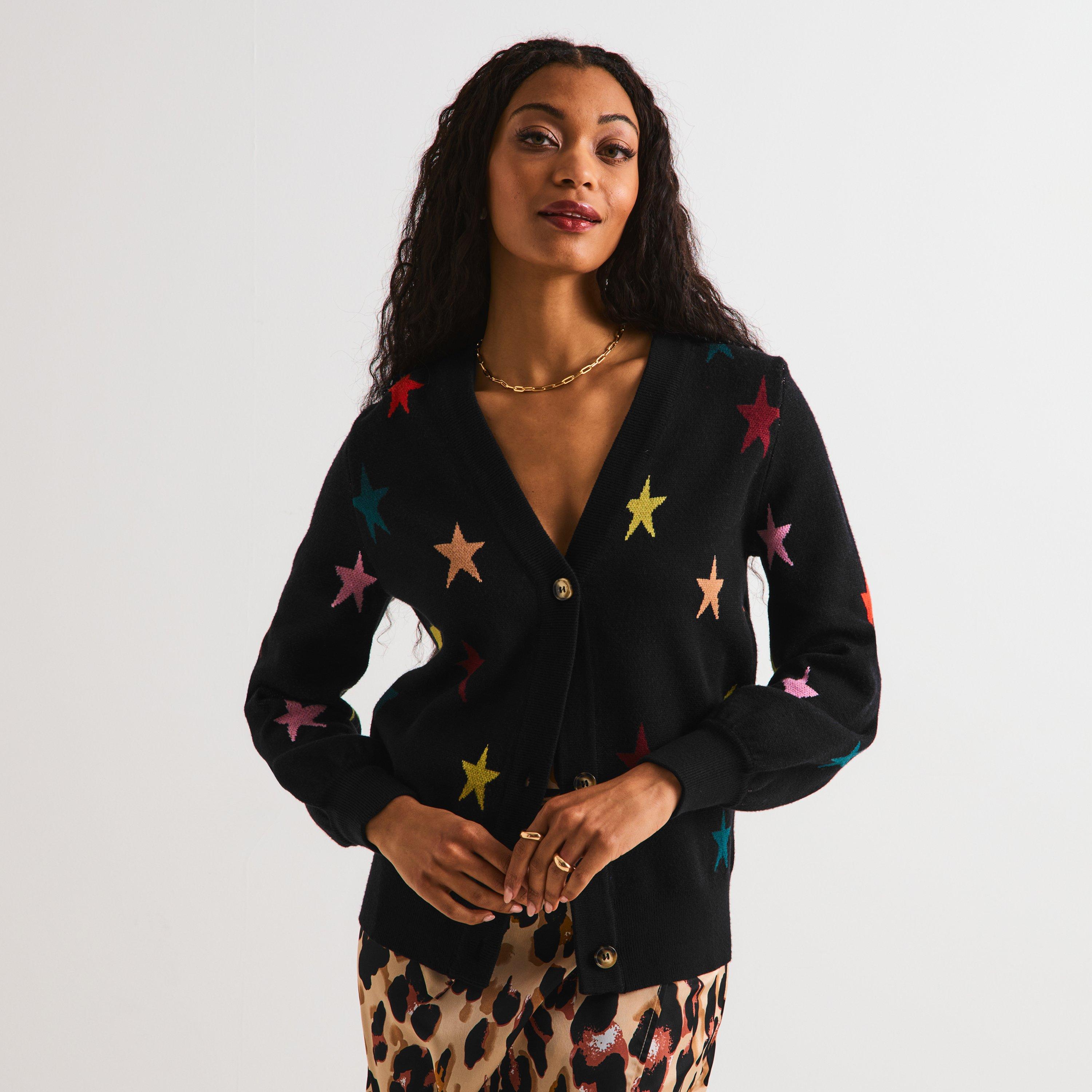 Black - Never Fully Dressed - Women's Star Knit Cardigan - 3