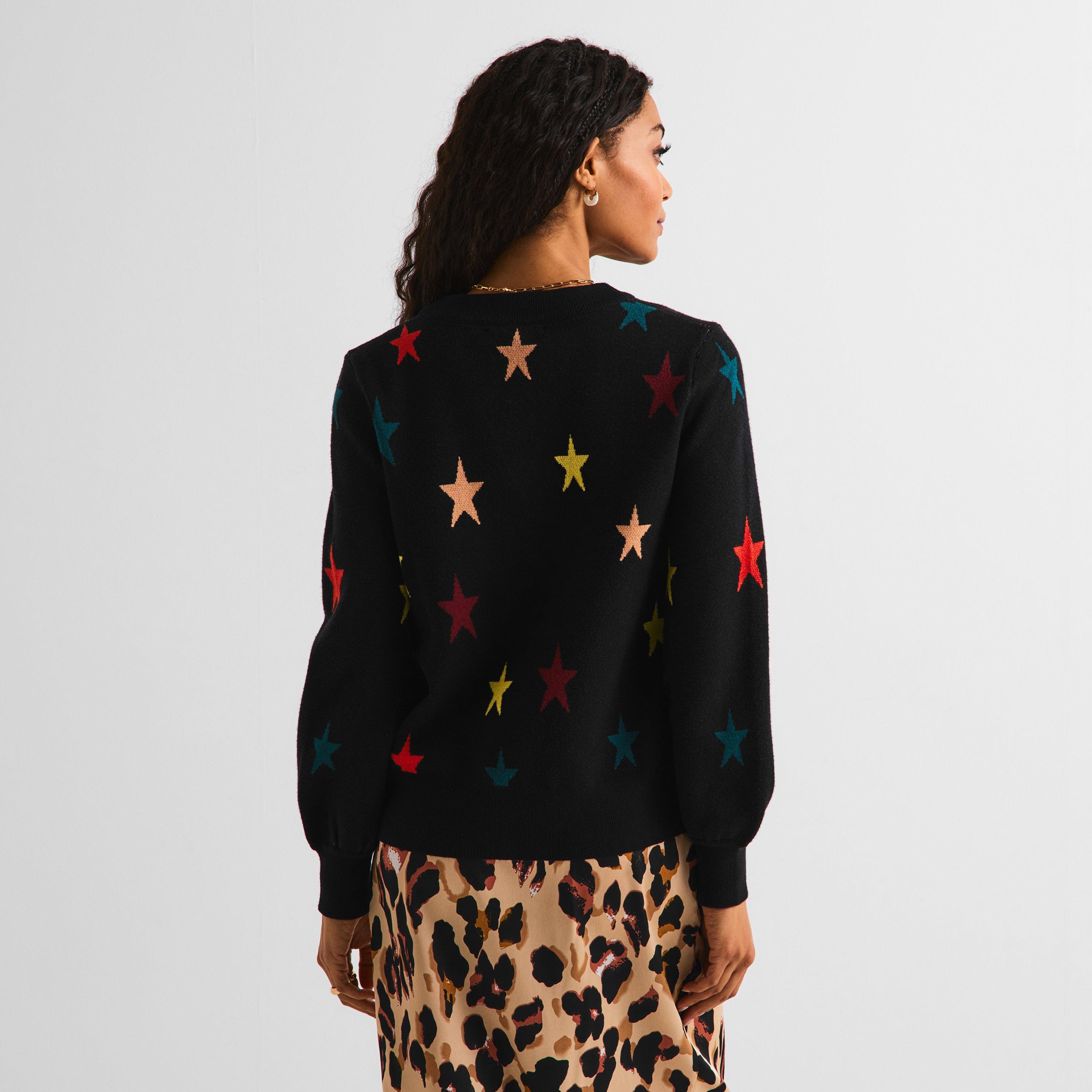 Black - Never Fully Dressed - Women's Star Knit Cardigan - 4