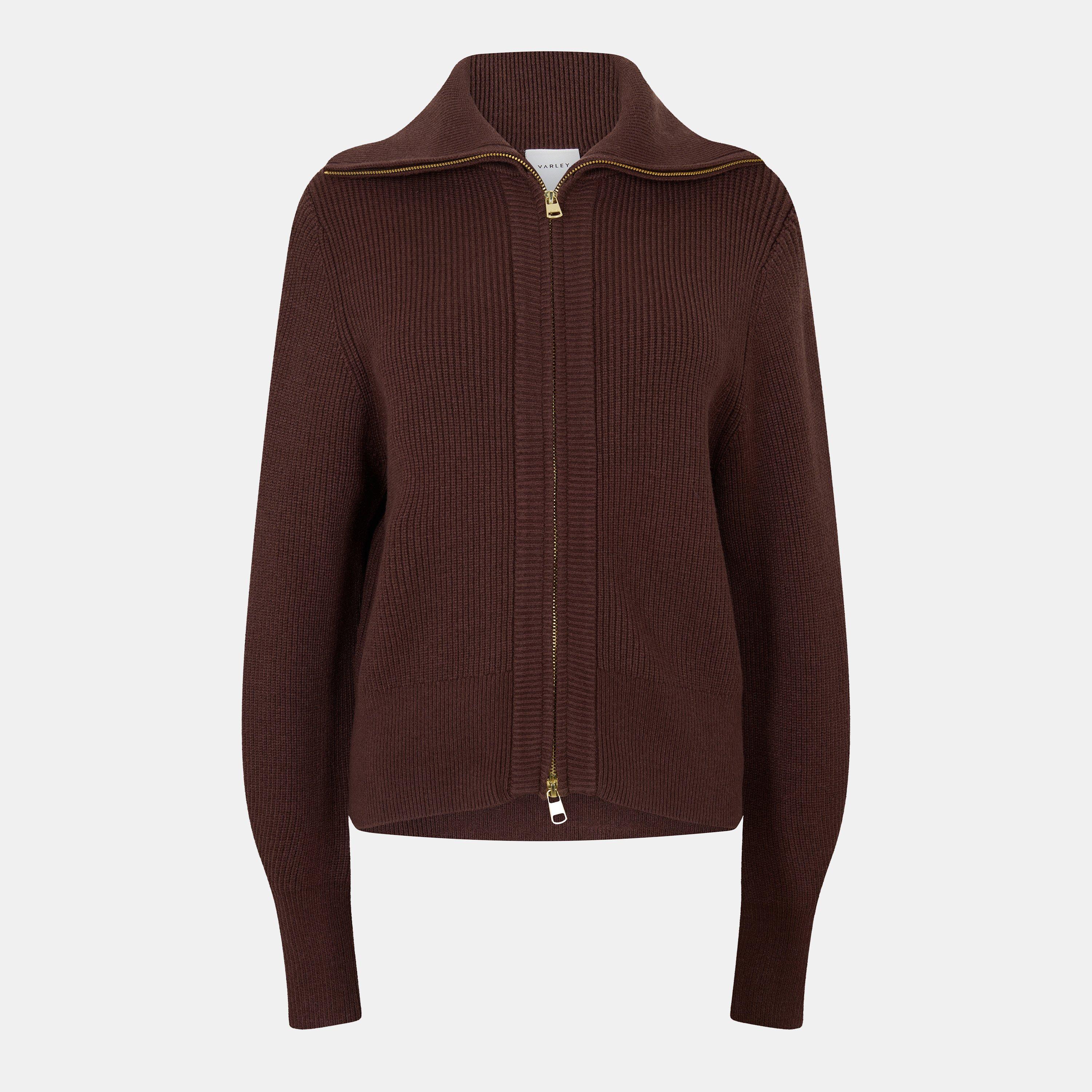 coffee bean - Varley - Women's Enrico Soft Lightweight Relaxed Fit Cardigan - 1
