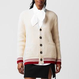 Ami Paris Striped Rib Cardigan