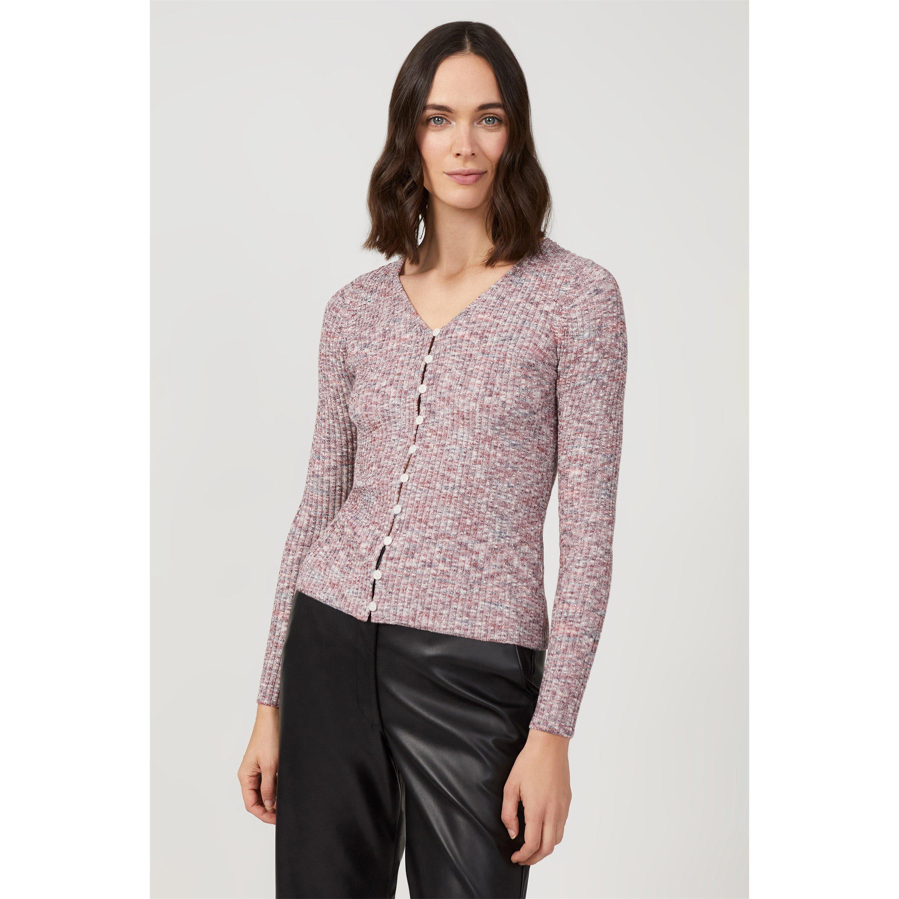 60-Wine Marl - Great Plains - Women's Autumn Cardigan - 2