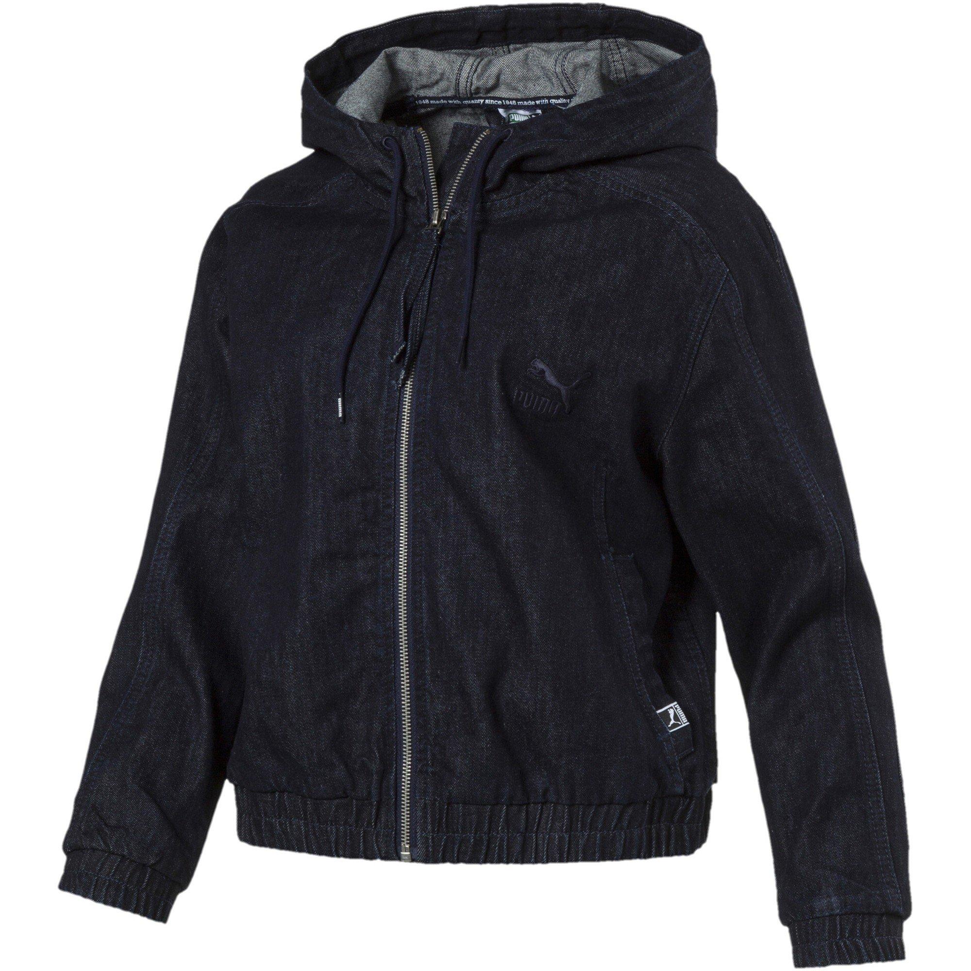 Puma Women's (8) Denim T7 Track Jacket - Black - 8 (XS)