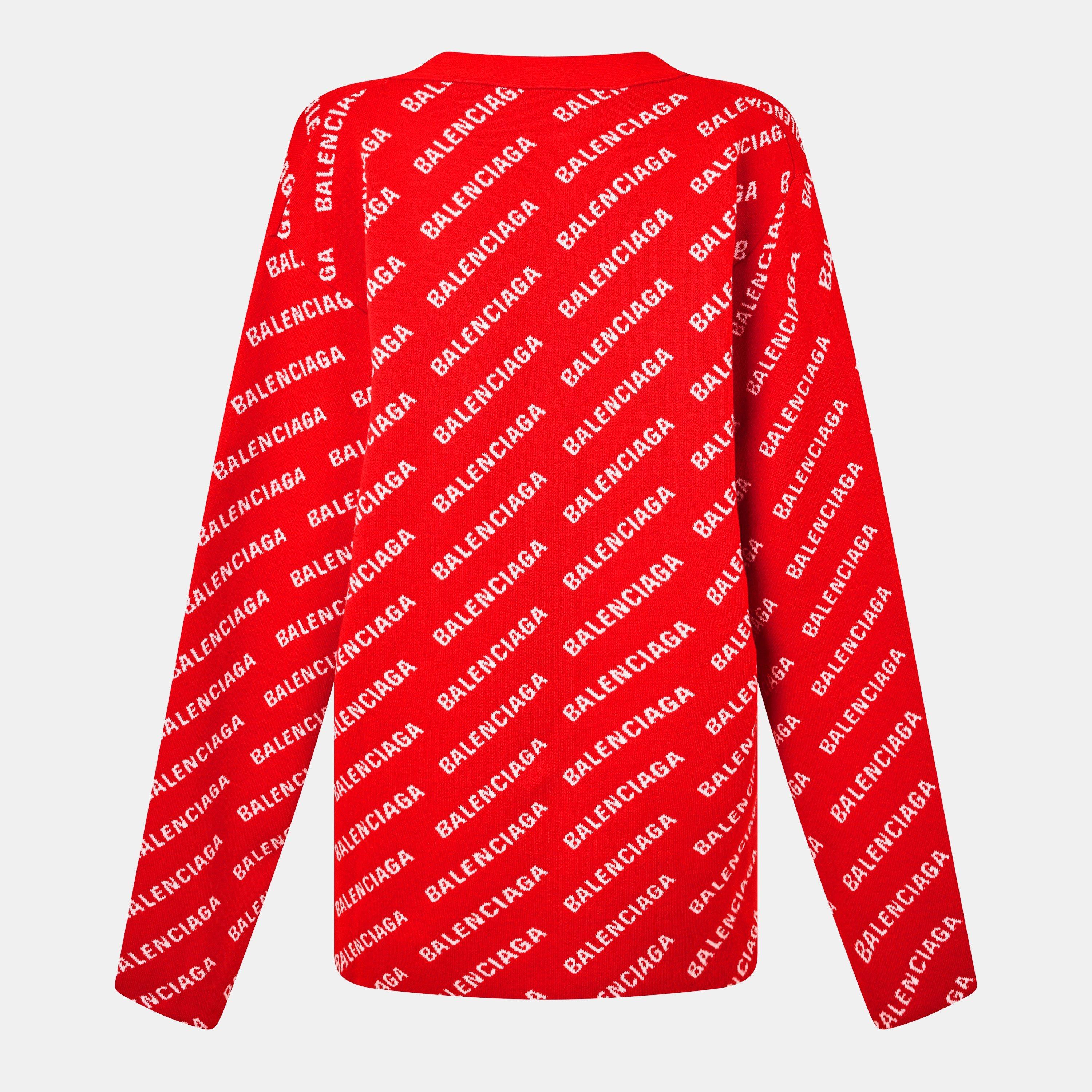 Red/White - Balenciaga - Women's Cardigan - 2
