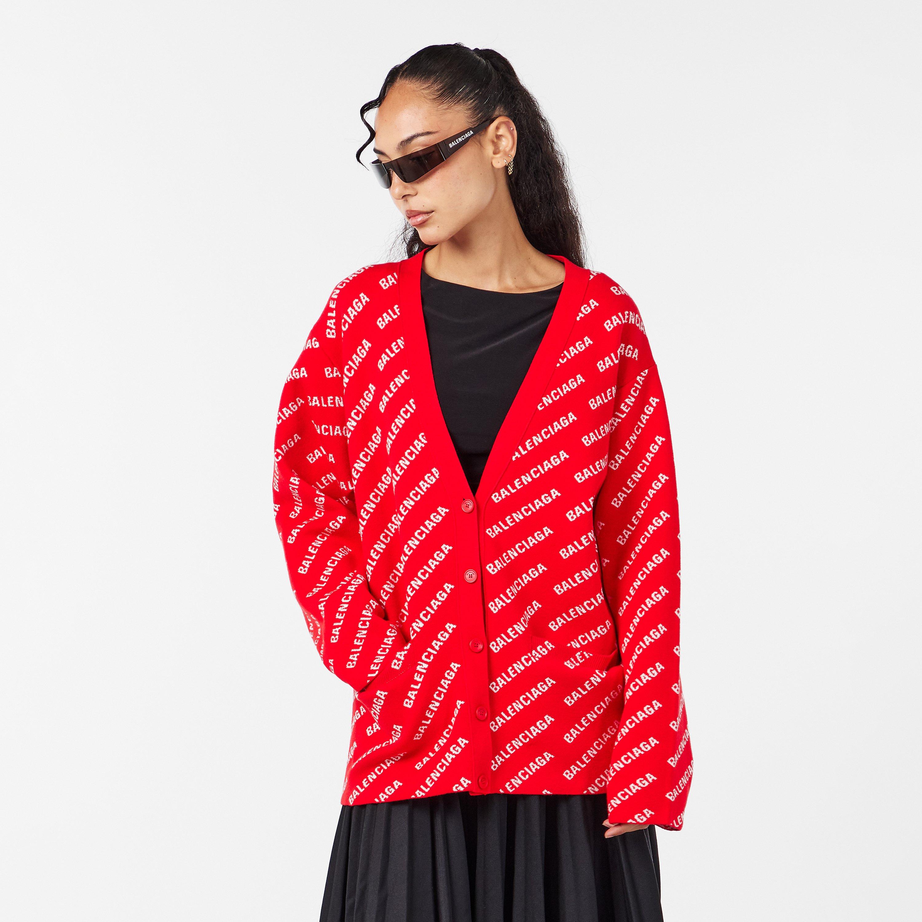 Red/White - Balenciaga - Women's Cardigan - 3