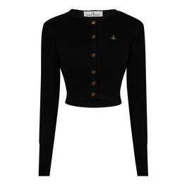 Vivienne Westwood WomenS Logo Wool Bea Cropped Cardigan