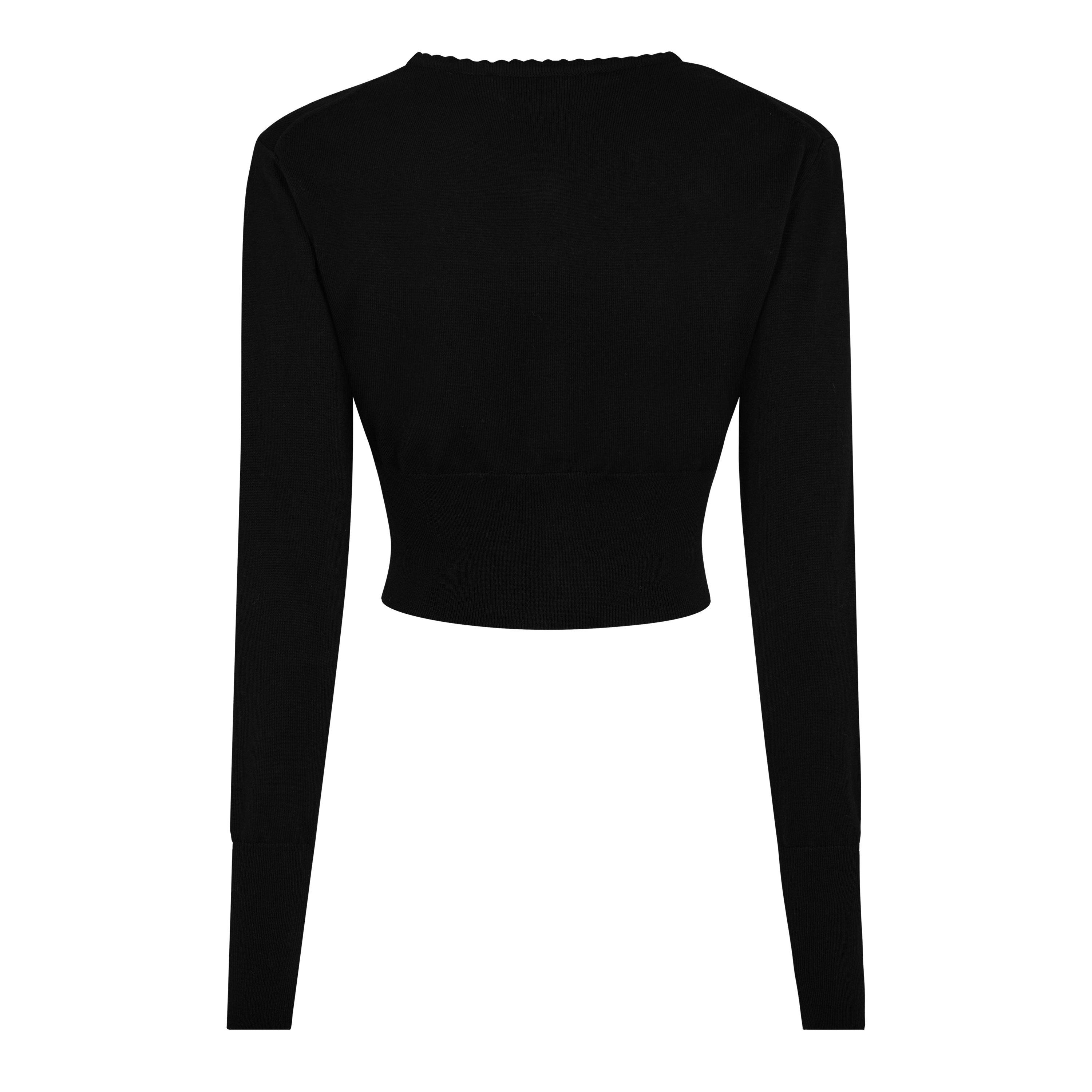 Black - Vivienne Westwood - Women's Logo Wool Bea Cropped Cardigan - 8