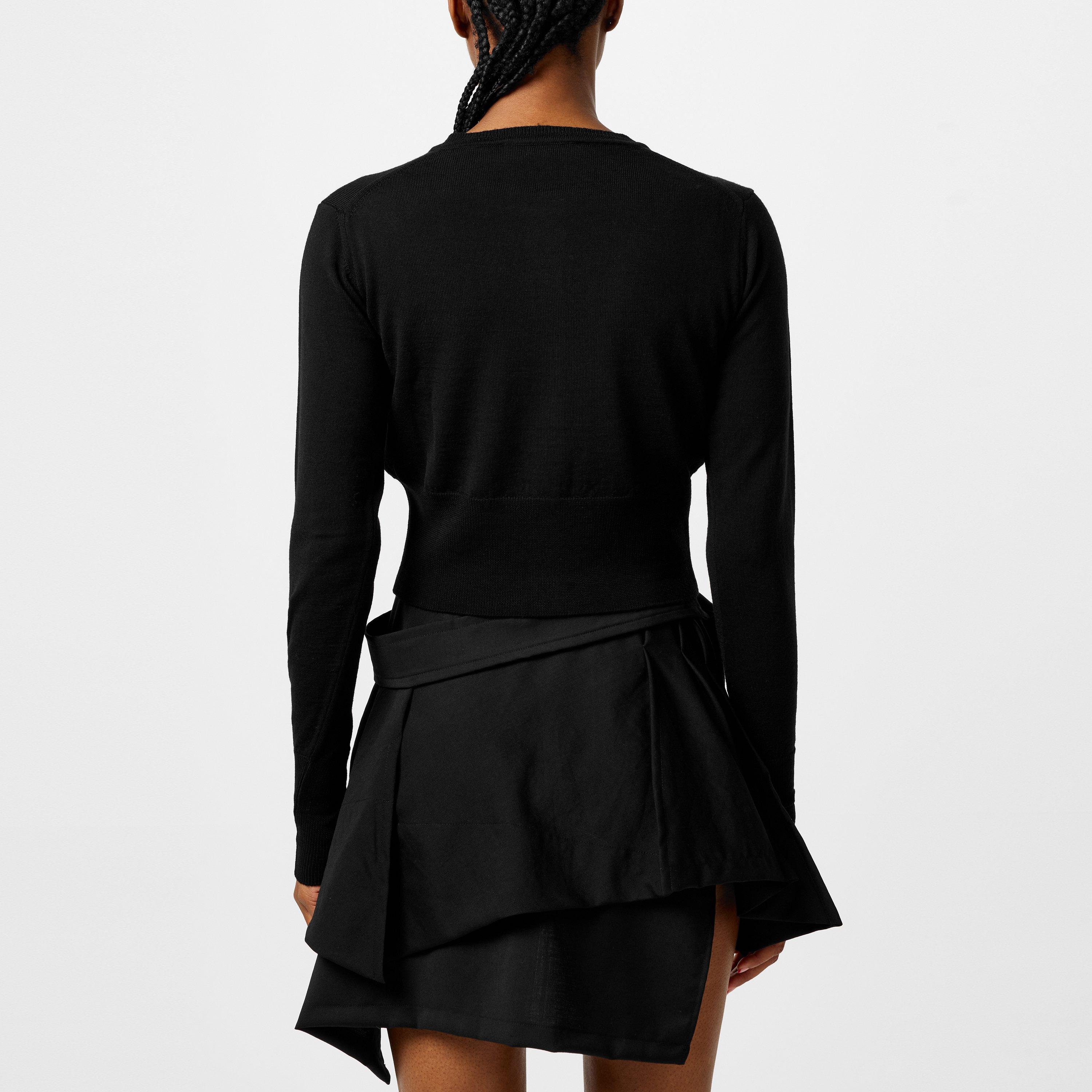 Black - Vivienne Westwood - Women's Logo Wool Bea Cropped Cardigan - 4