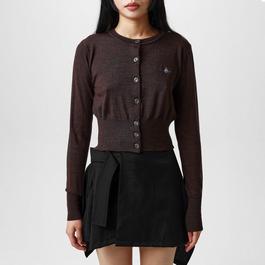 Vivienne Westwood Women'S Logo Wool Bea Cropped Cardigan