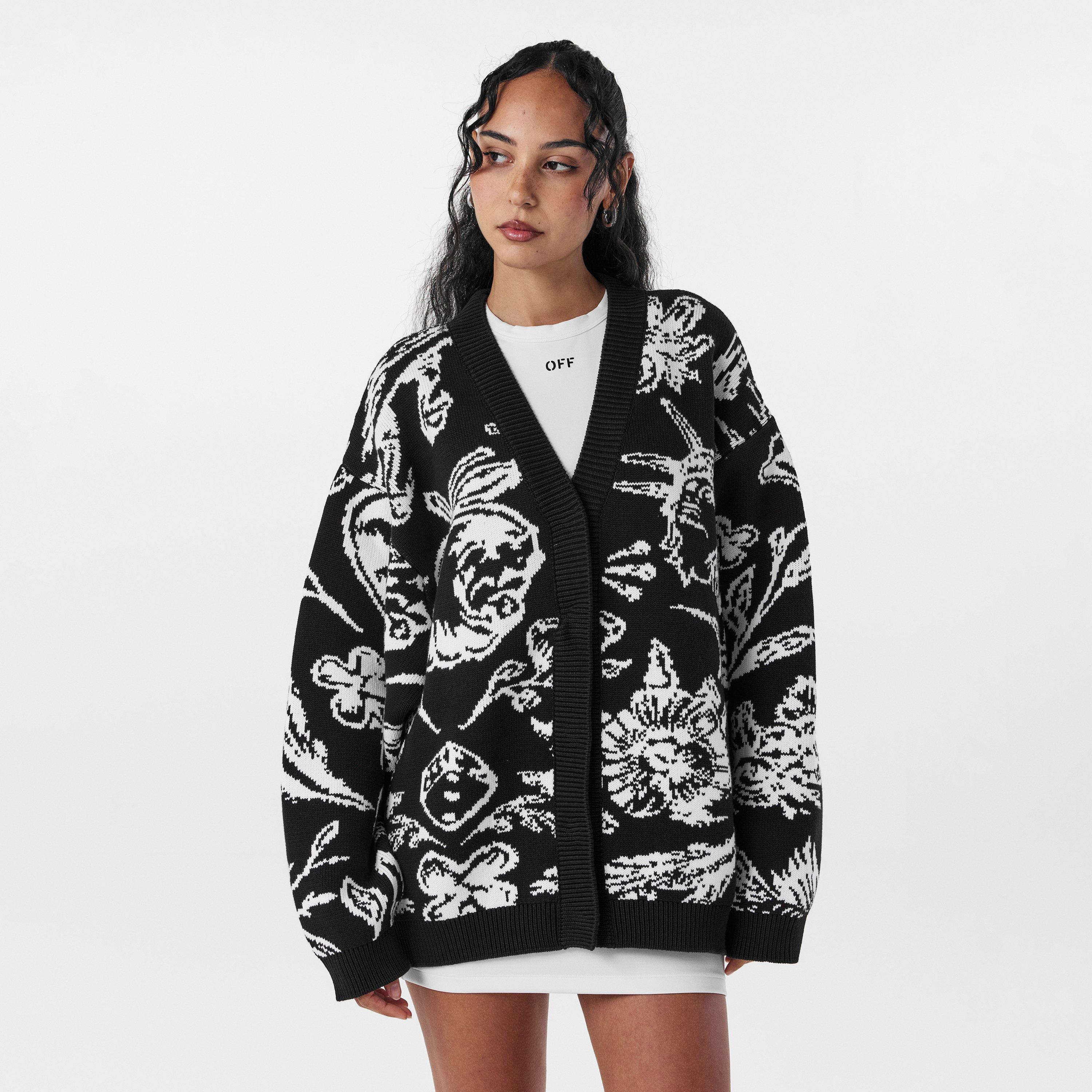 Black/White - Off White - Women's Cardigan - 3