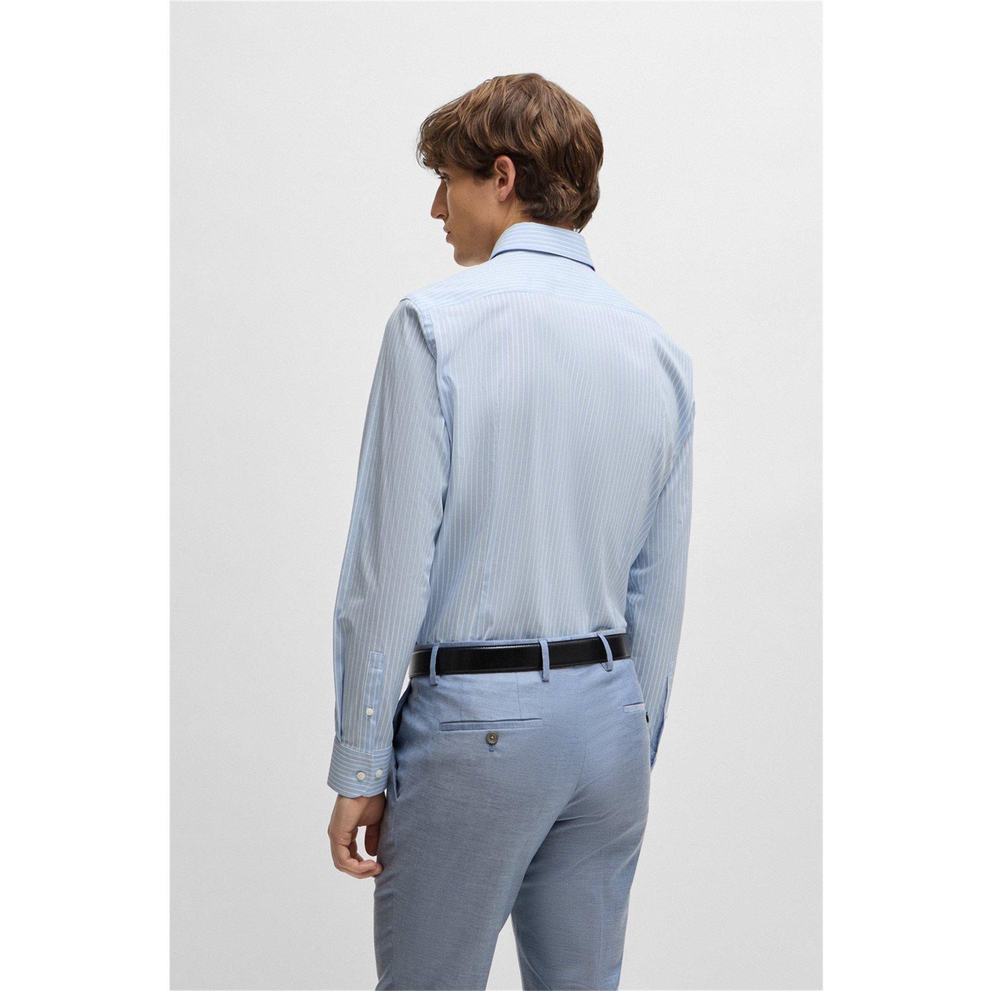 Pas Blue 450 - Boss - Men's HBB HHANK Patterned Long-Sleeve Shirt - 4