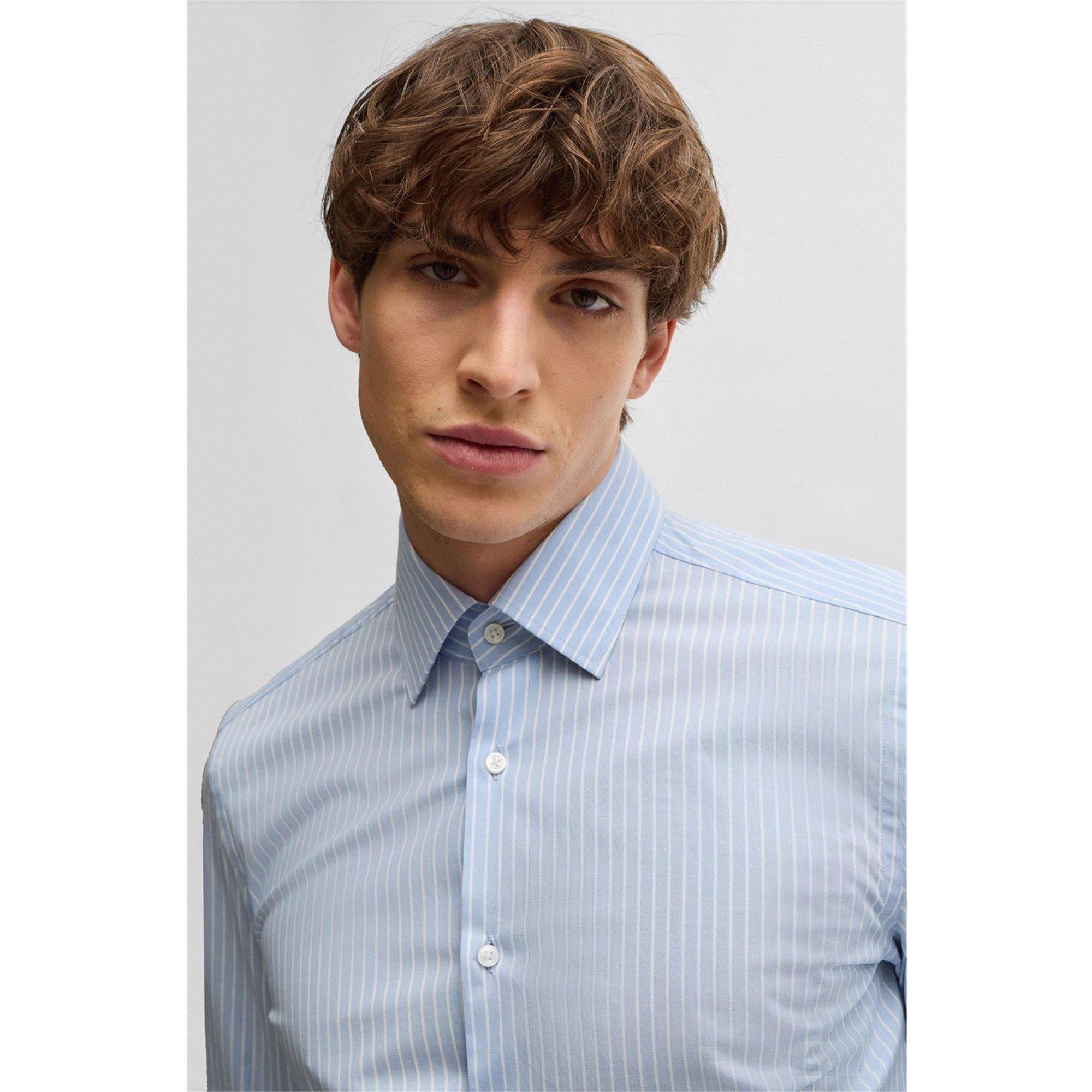 Pas Blue 450 - Boss - Men's HBB HHANK Patterned Long-Sleeve Shirt - 5