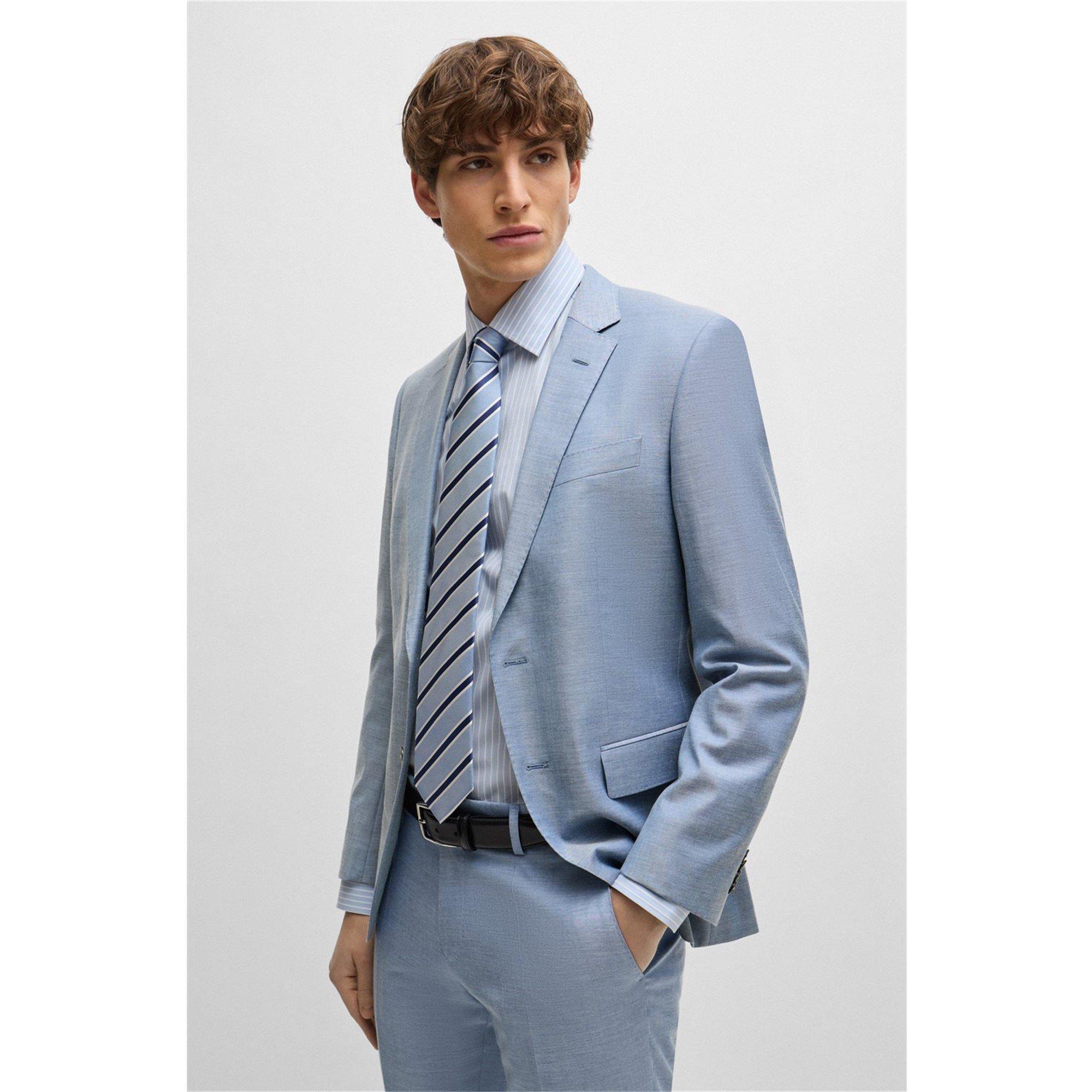 Pas Blue 450 - Boss - Men's HBB HHANK Patterned Long-Sleeve Shirt - 6