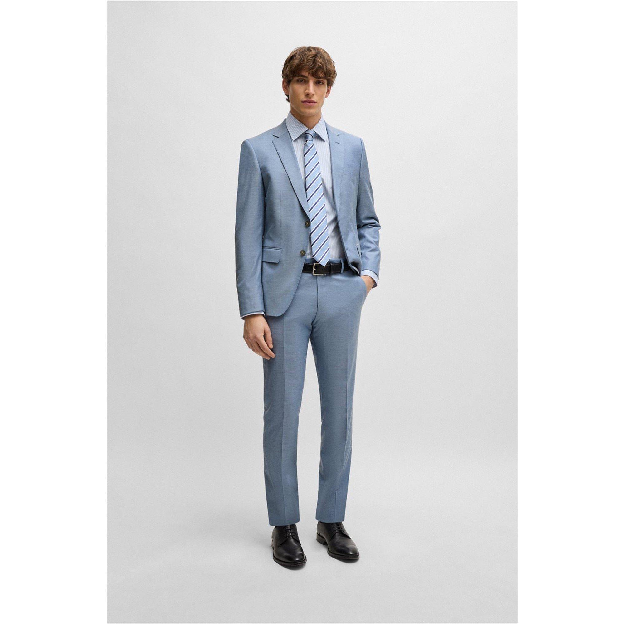 Pas Blue 450 - Boss - Men's HBB HHANK Patterned Long-Sleeve Shirt - 7