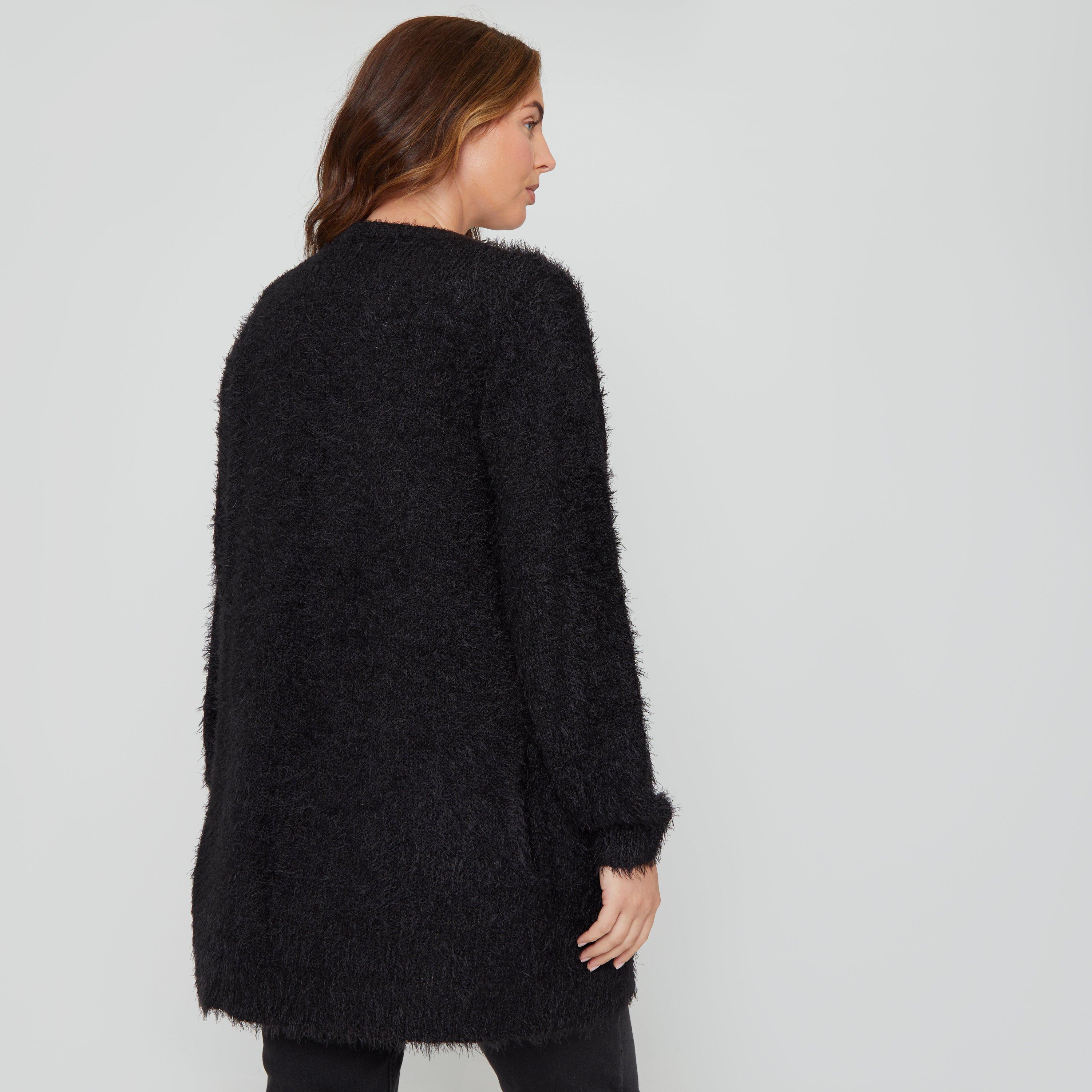 BLACK - Be You - Women's BeYou Fluffy Cardigan - 5