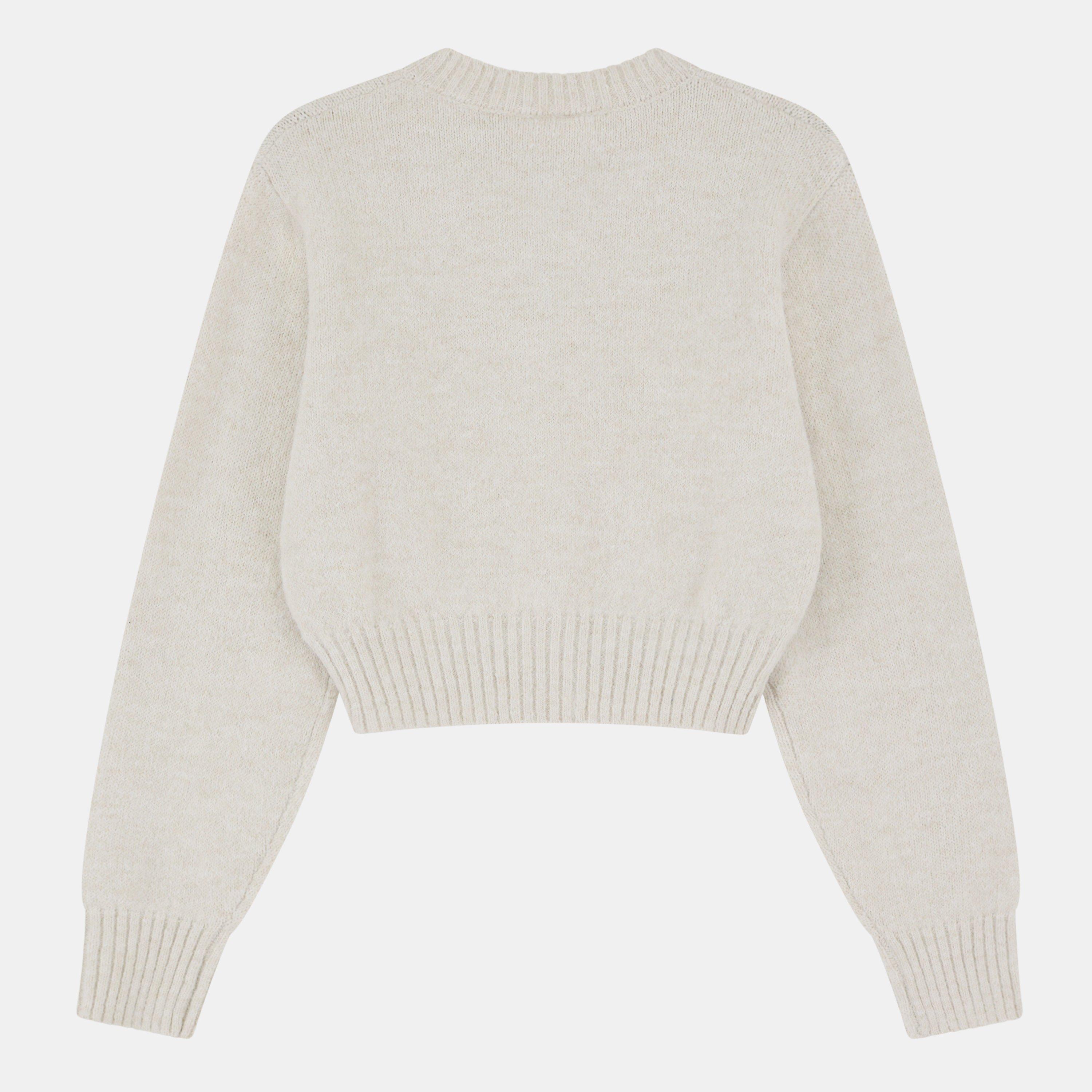 Grey - The Couture Club - Womens Emblem Cropped Cardigan - 2