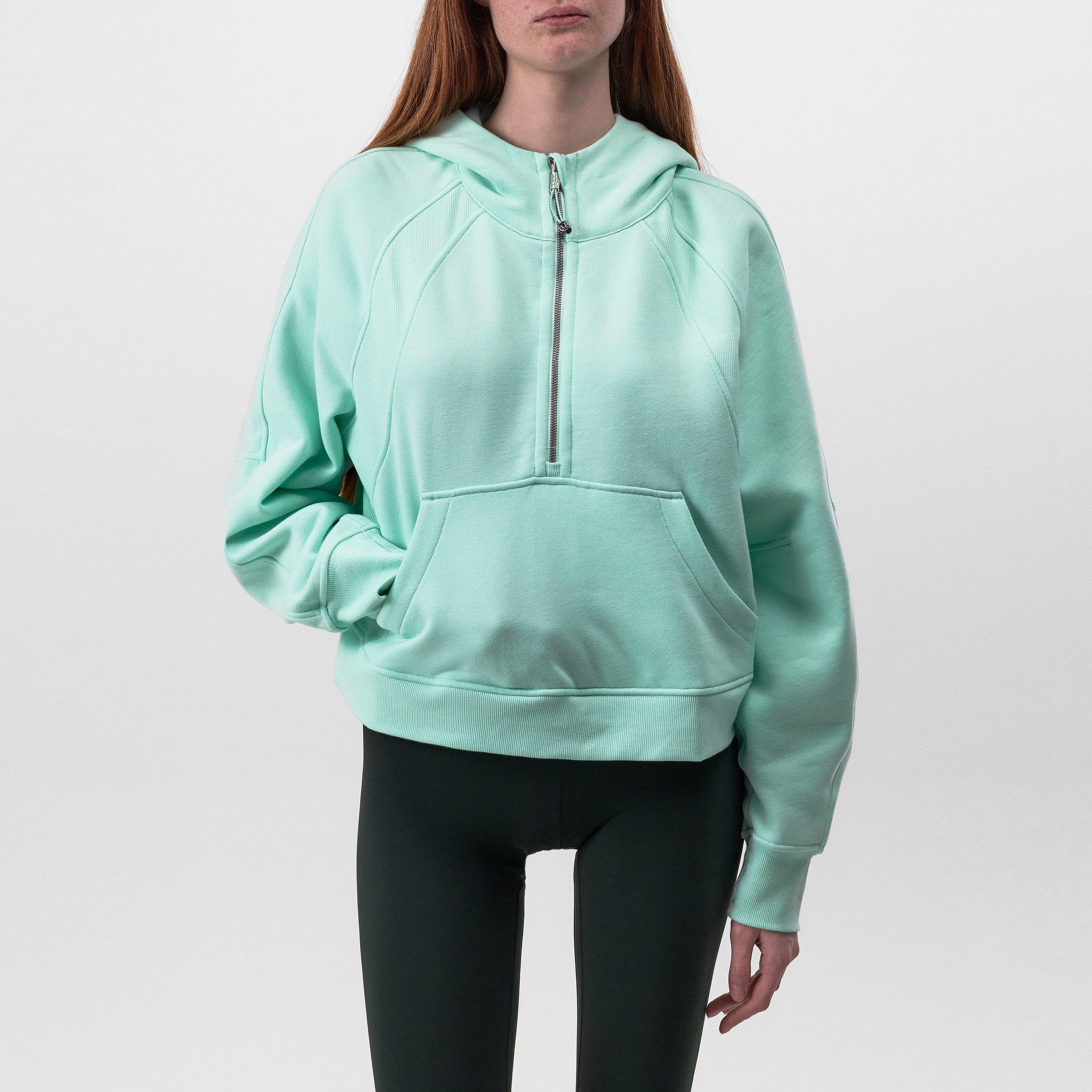Sea Mist - Lululemon - Women'S Logo Cotton Oversized Zipped Hoodie - 1