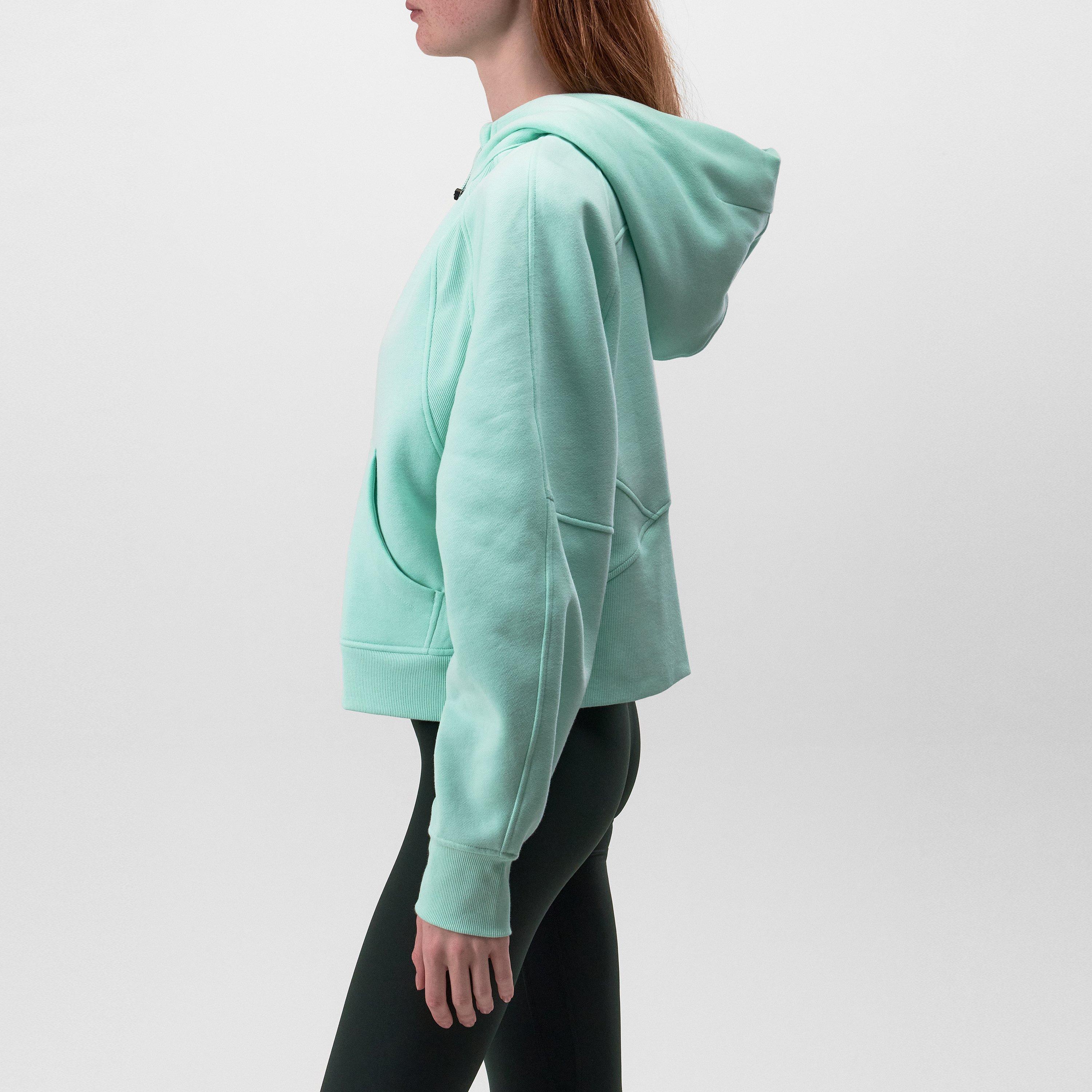 Sea Mist - Lululemon - Women'S Logo Cotton Oversized Zipped Hoodie - 2