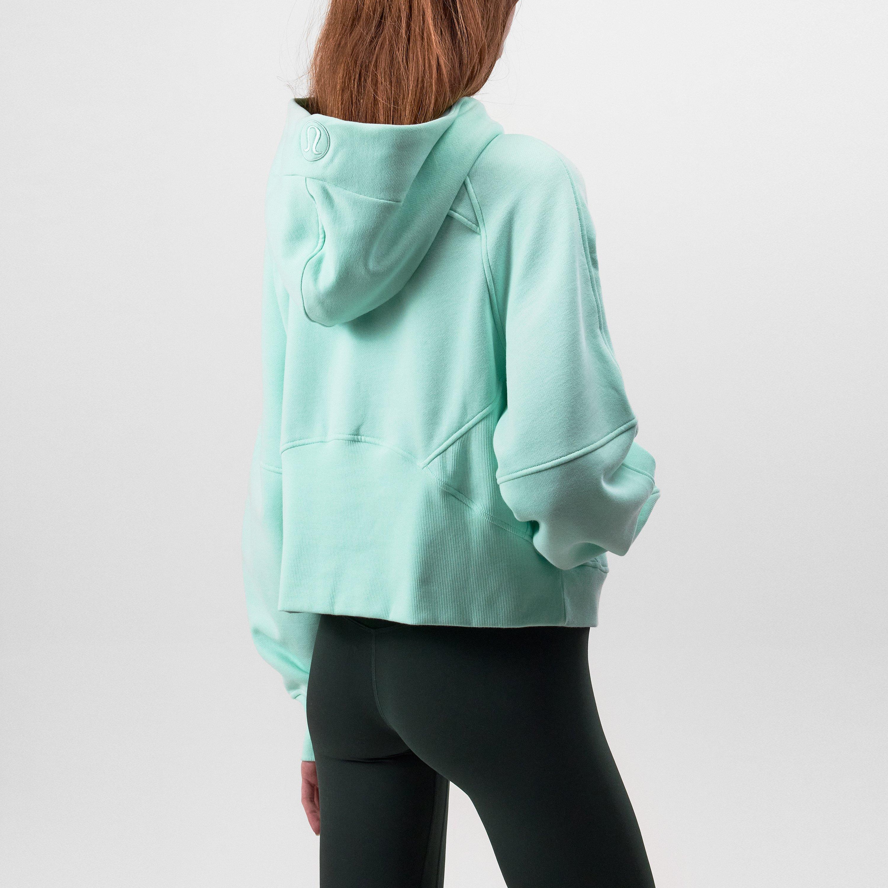 Sea Mist - Lululemon - Women'S Logo Cotton Oversized Zipped Hoodie - 3