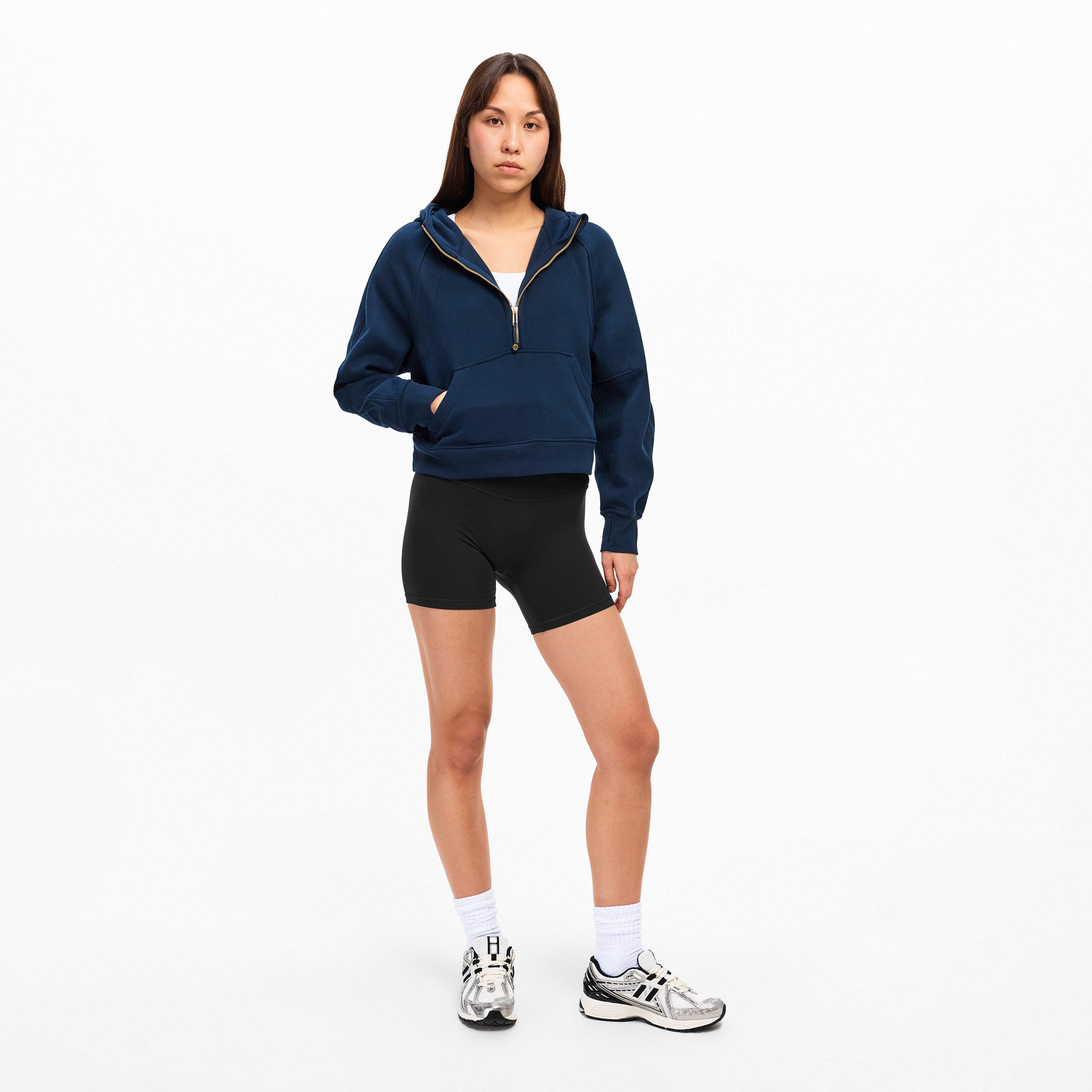 True Navy/Gold - Lululemon - Women'S Logo Cotton Oversized Zipped Hoodie - 6