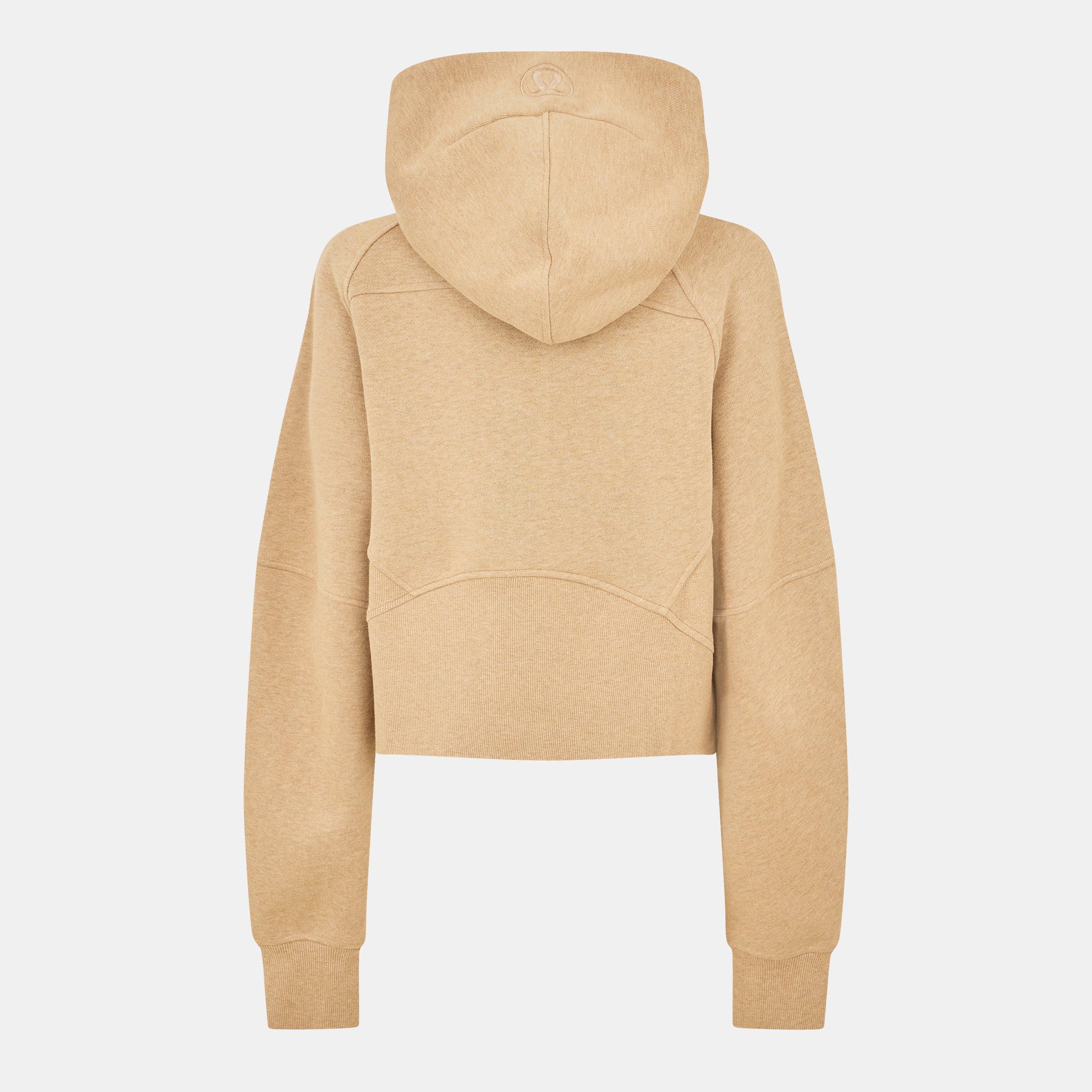 Heathered Nut - Lululemon - Women'S Logo Cotton Oversized Zipped Hoodie - 2