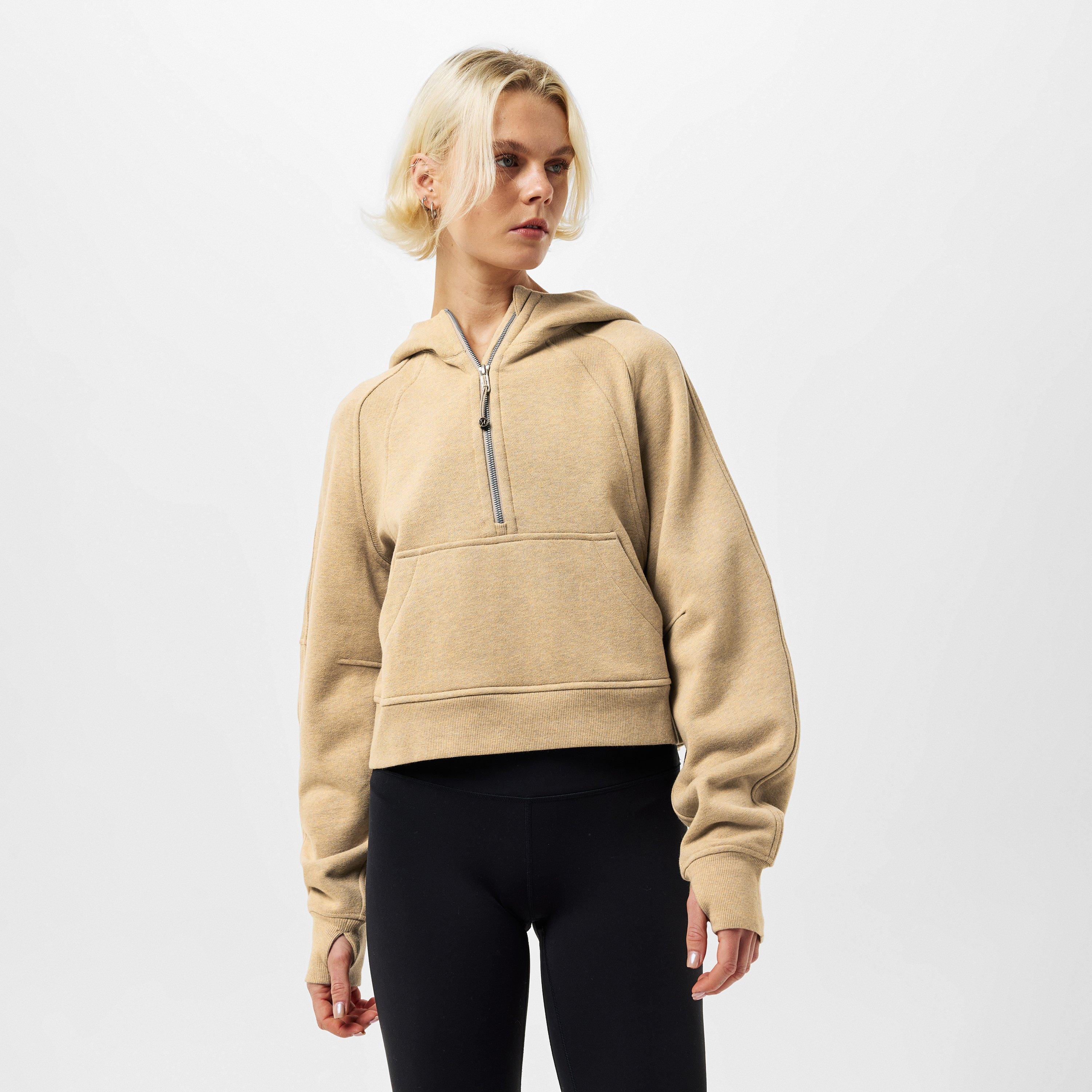 Heathered Nut - Lululemon - Women'S Logo Cotton Oversized Zipped Hoodie - 3