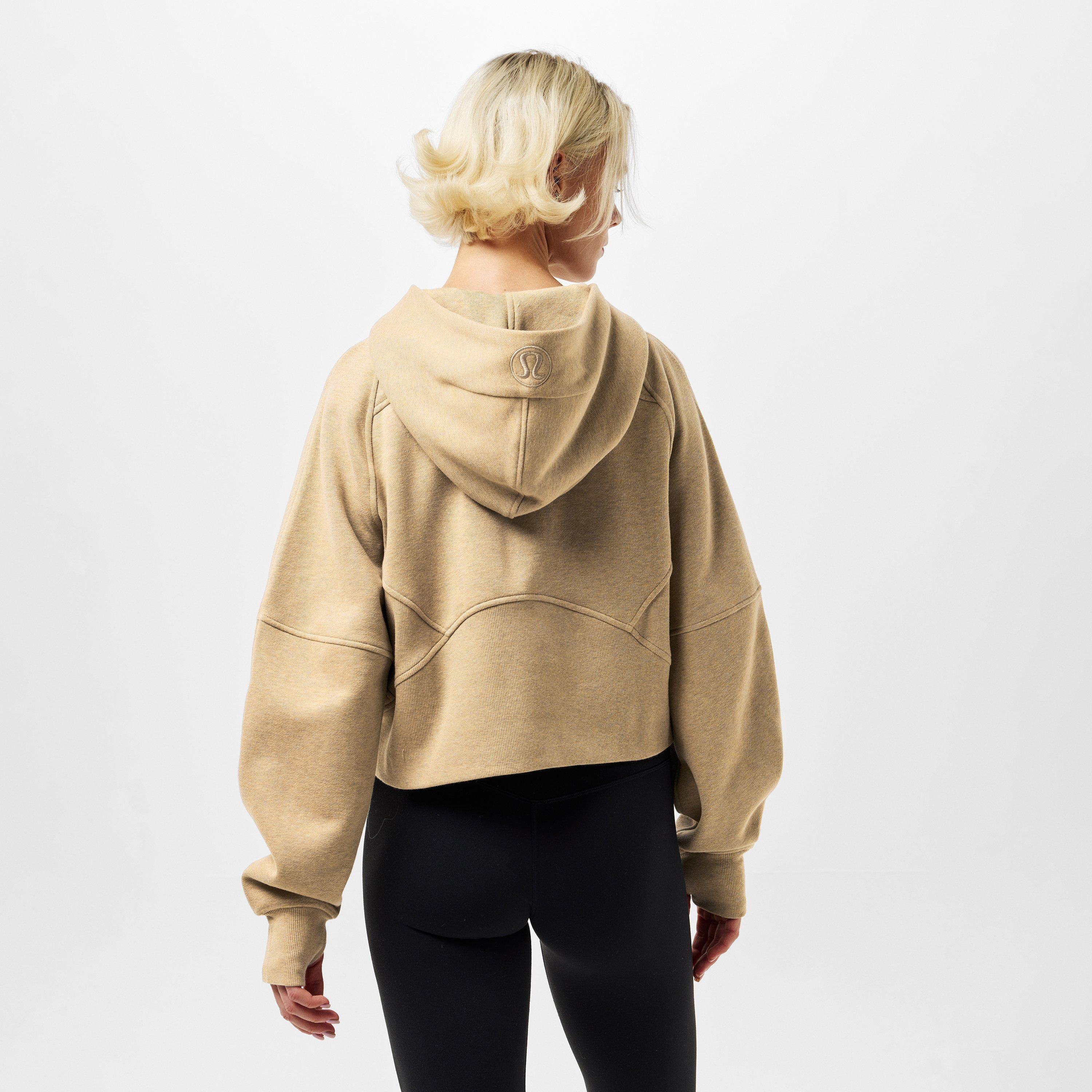 Heathered Nut - Lululemon - Women'S Logo Cotton Oversized Zipped Hoodie - 4