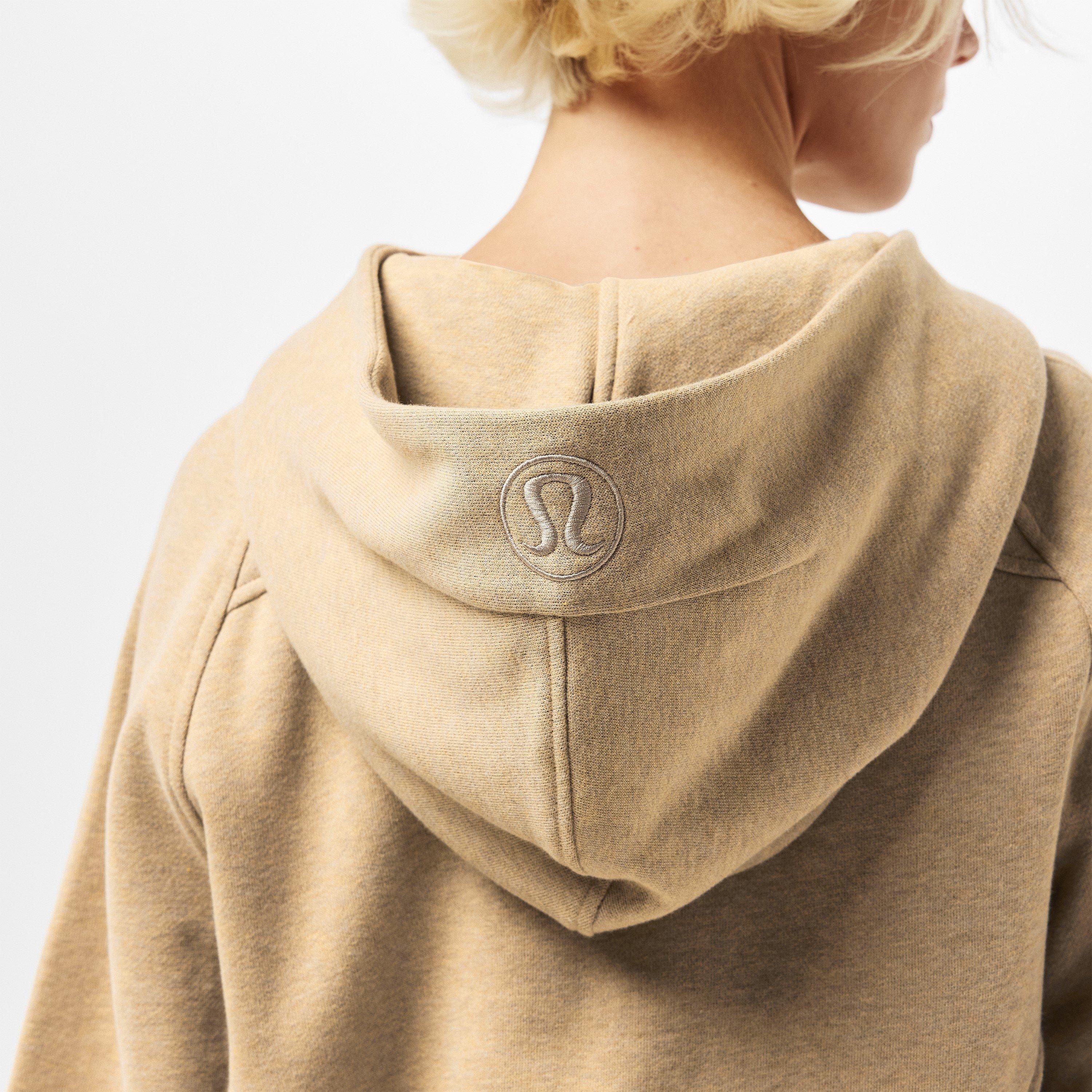 Heathered Nut - Lululemon - Women'S Logo Cotton Oversized Zipped Hoodie - 5