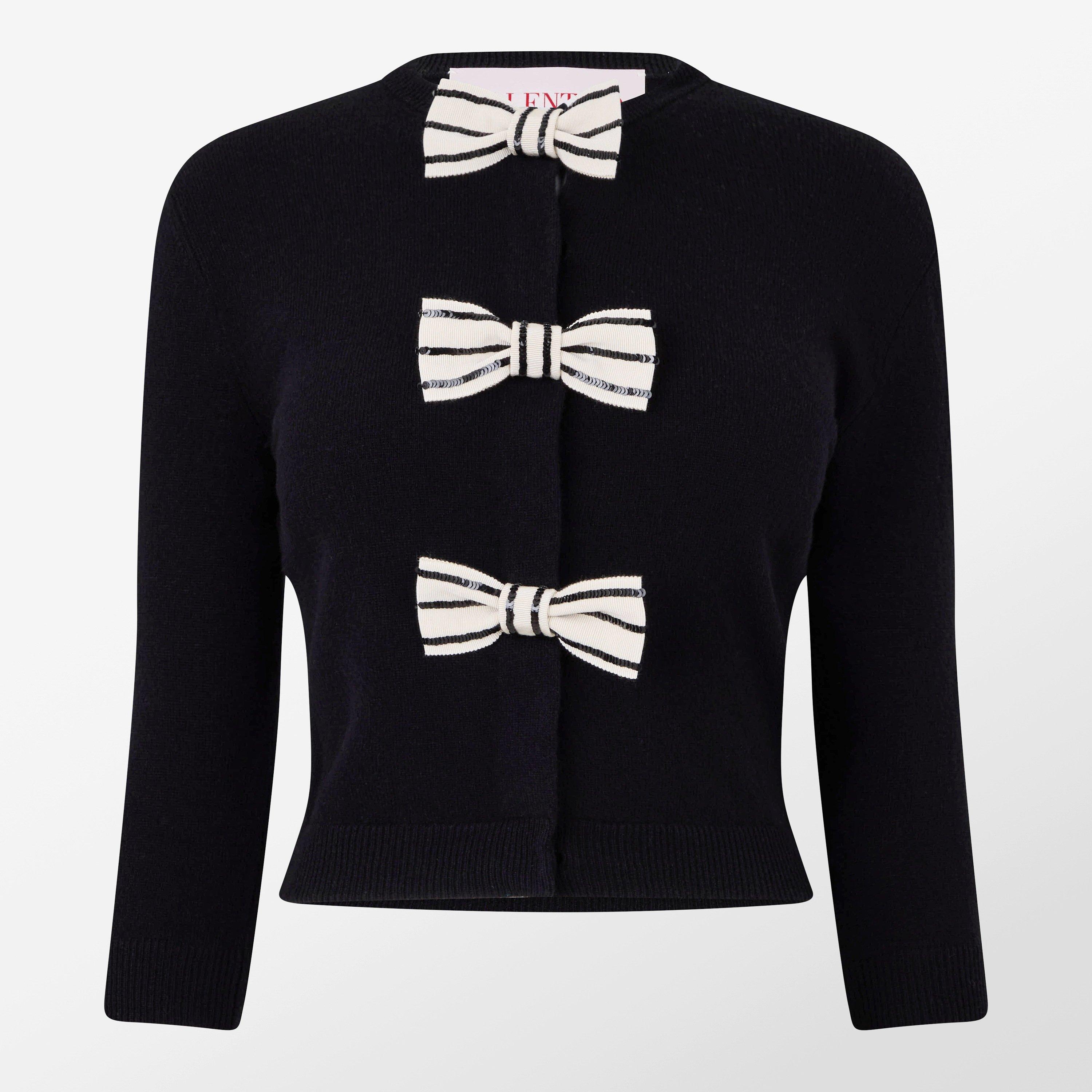 Nero - Valentino - Cardigan With Embroidered Bows - 1