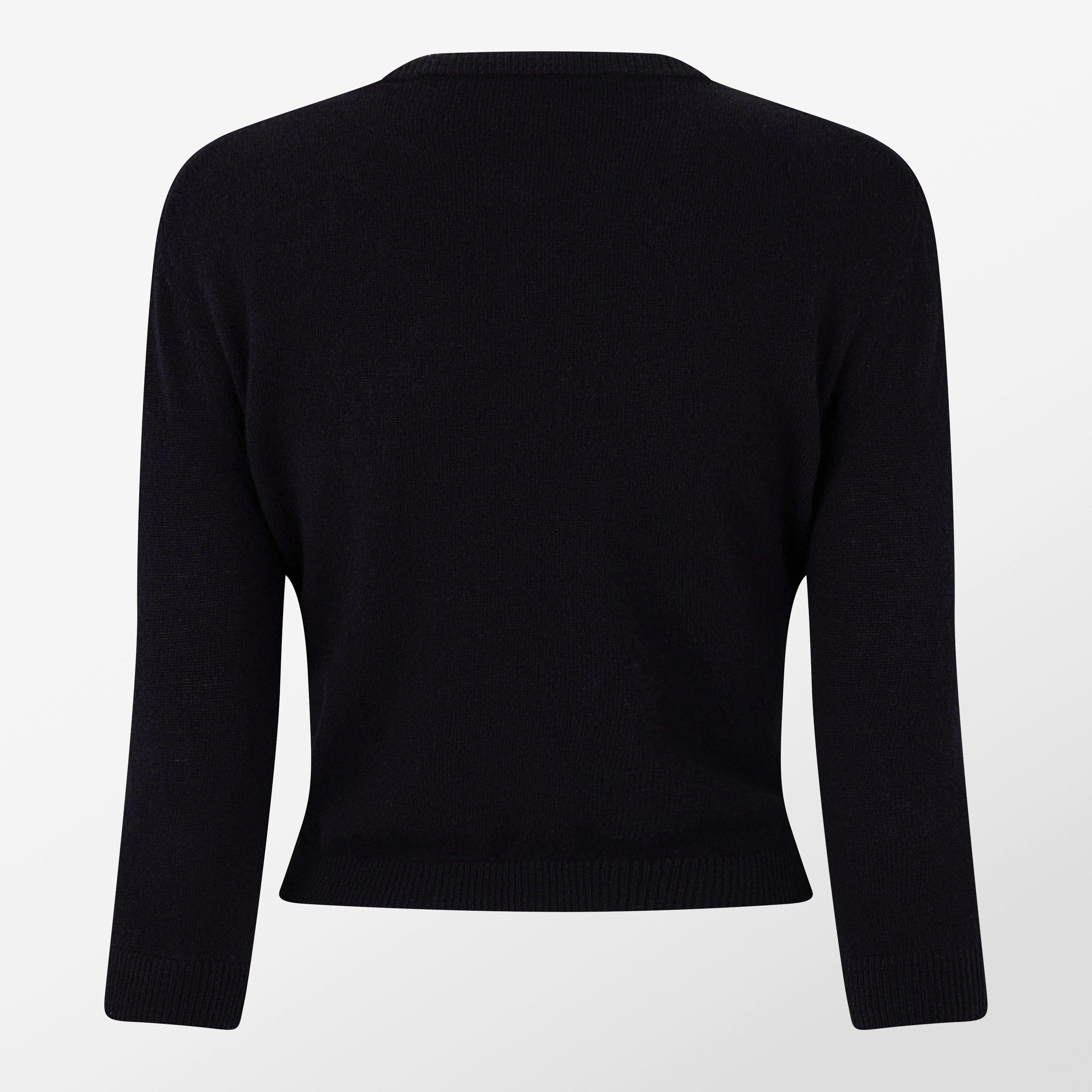 Nero - Valentino - Cardigan With Embroidered Bows - 2