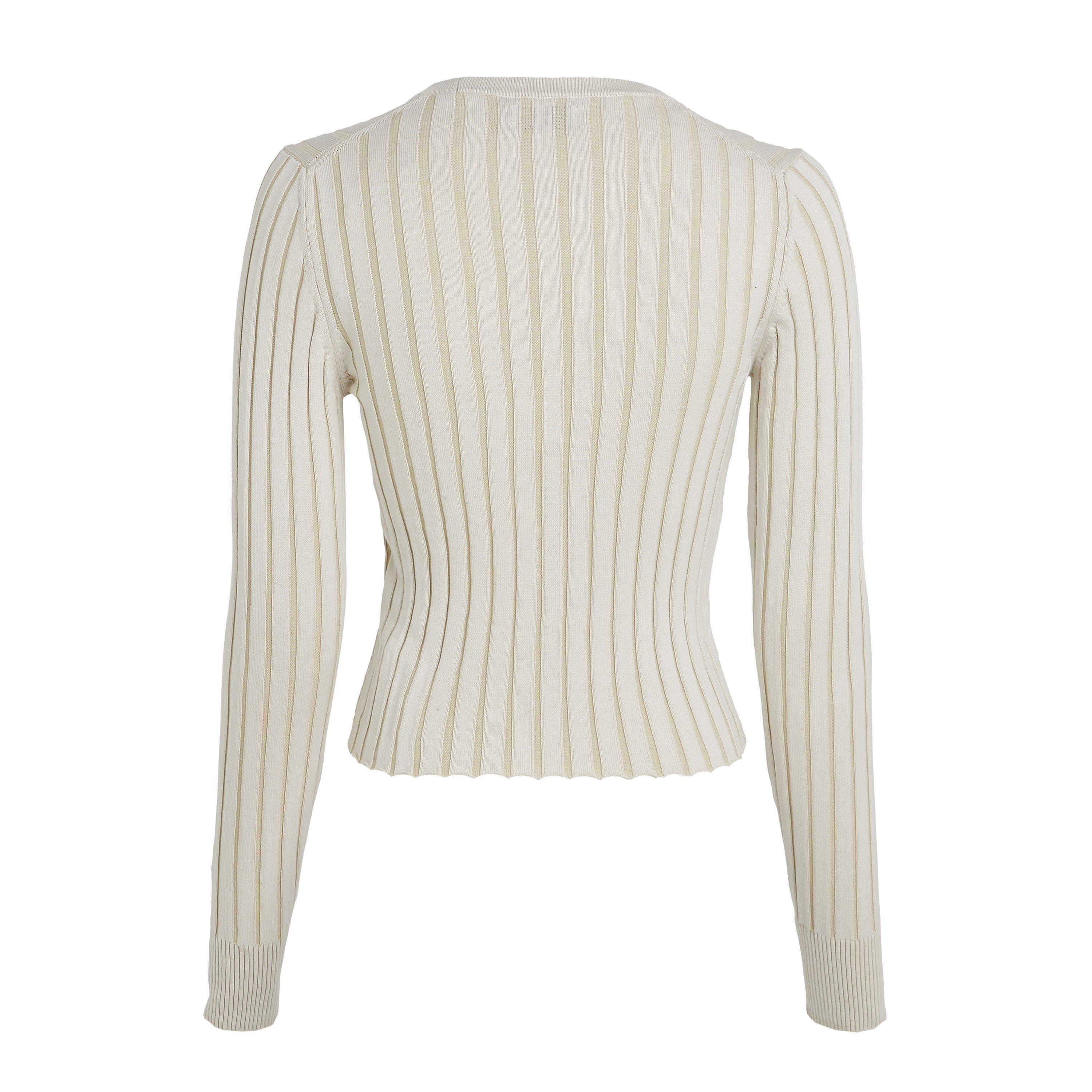 Avorio / Pellicano - Calvin Klein Jeans - Women's Rib Cardigan - 3