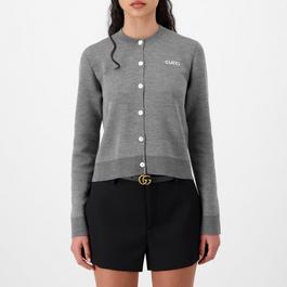 Gucci Women's Embroidered Cotton Wool Jacquard Cardigan